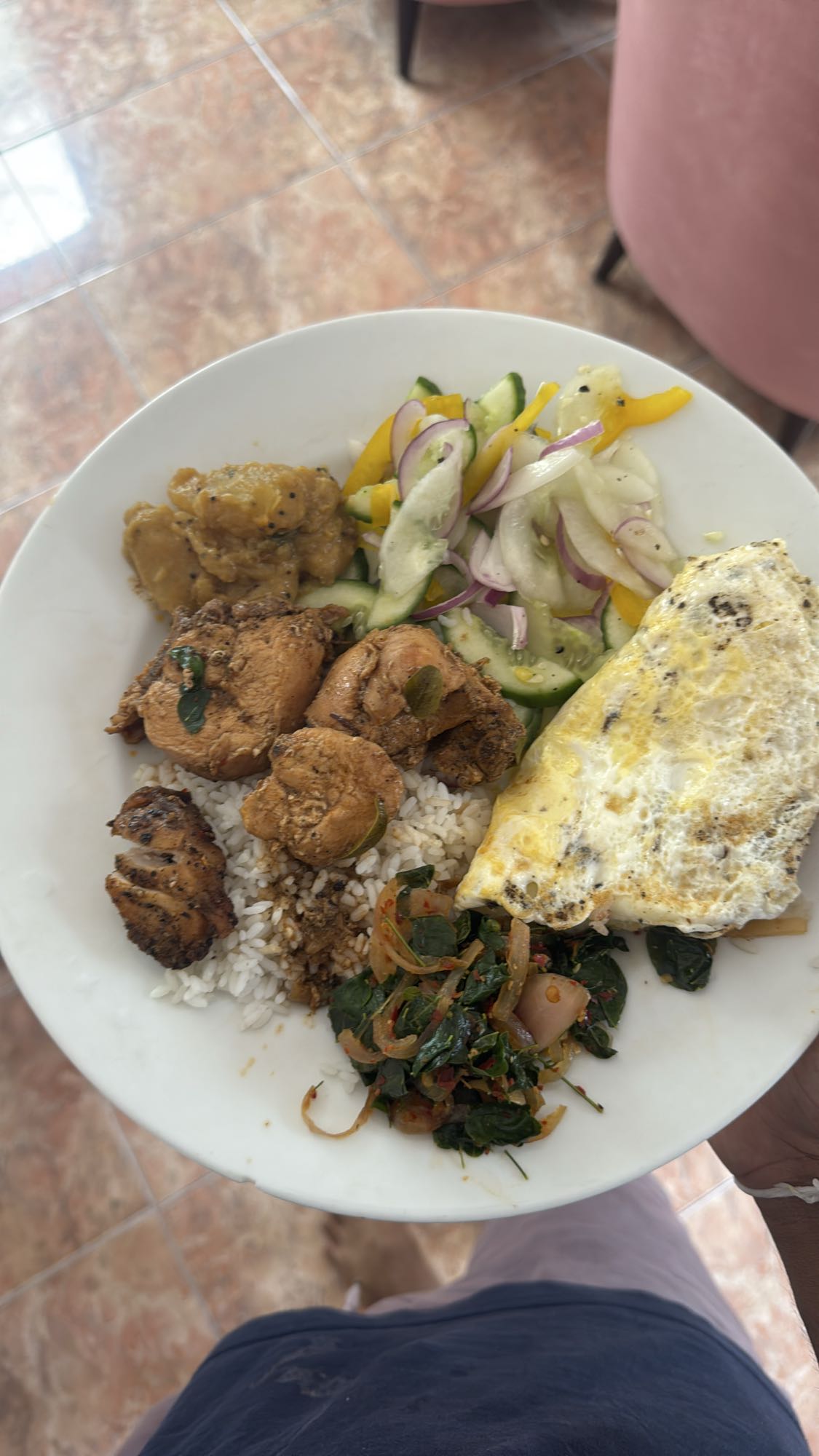 Chicken rice veggie plate