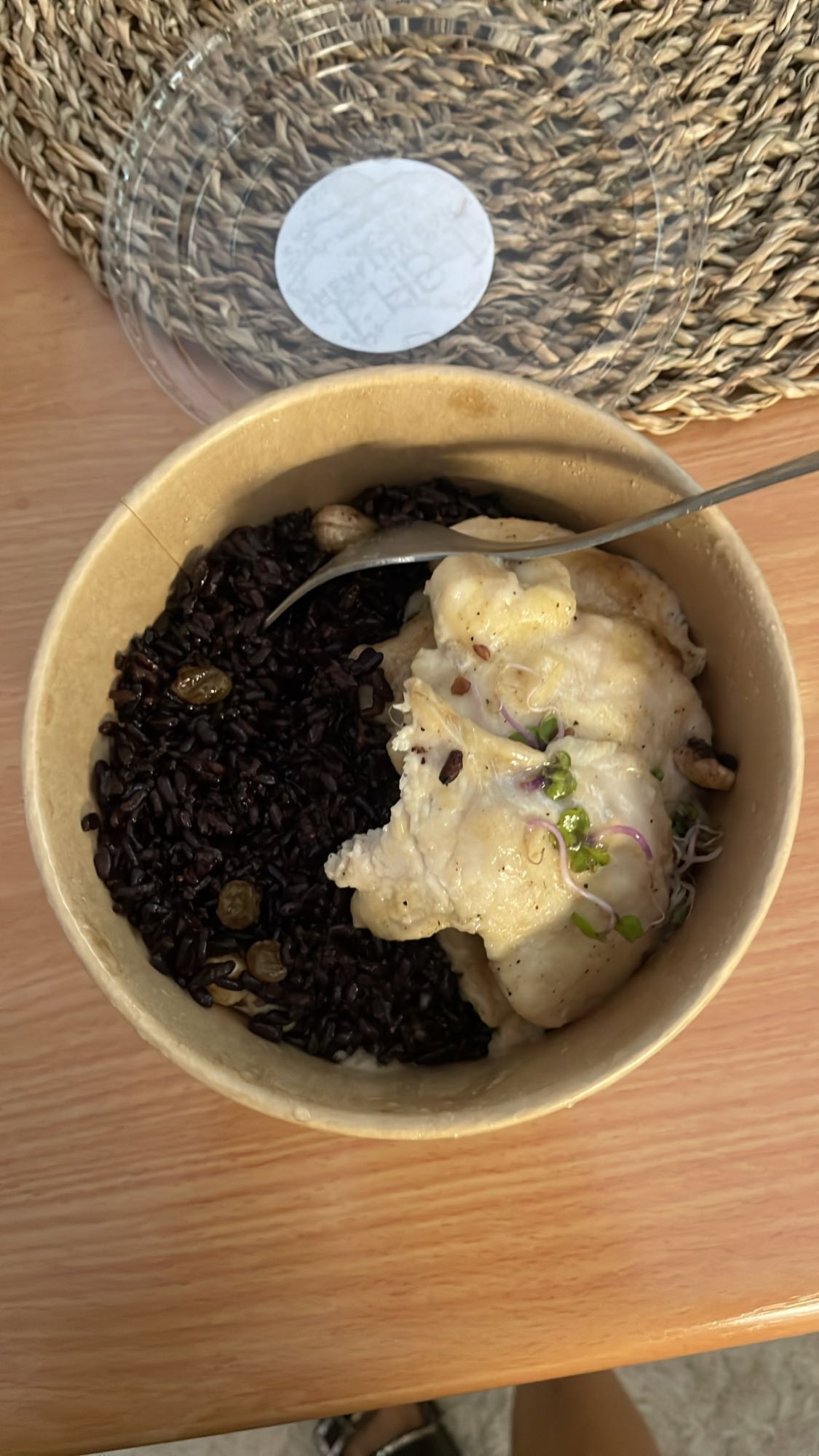 Chicken with black rice bowl
