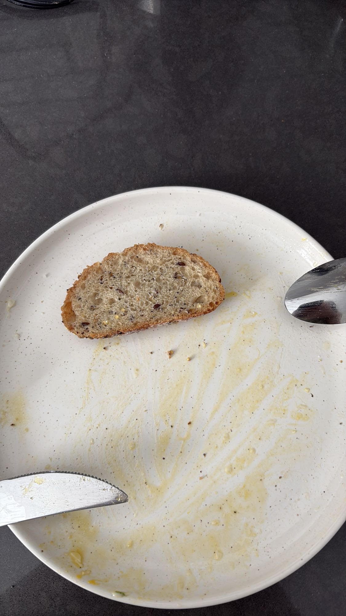 Seeded bread slice