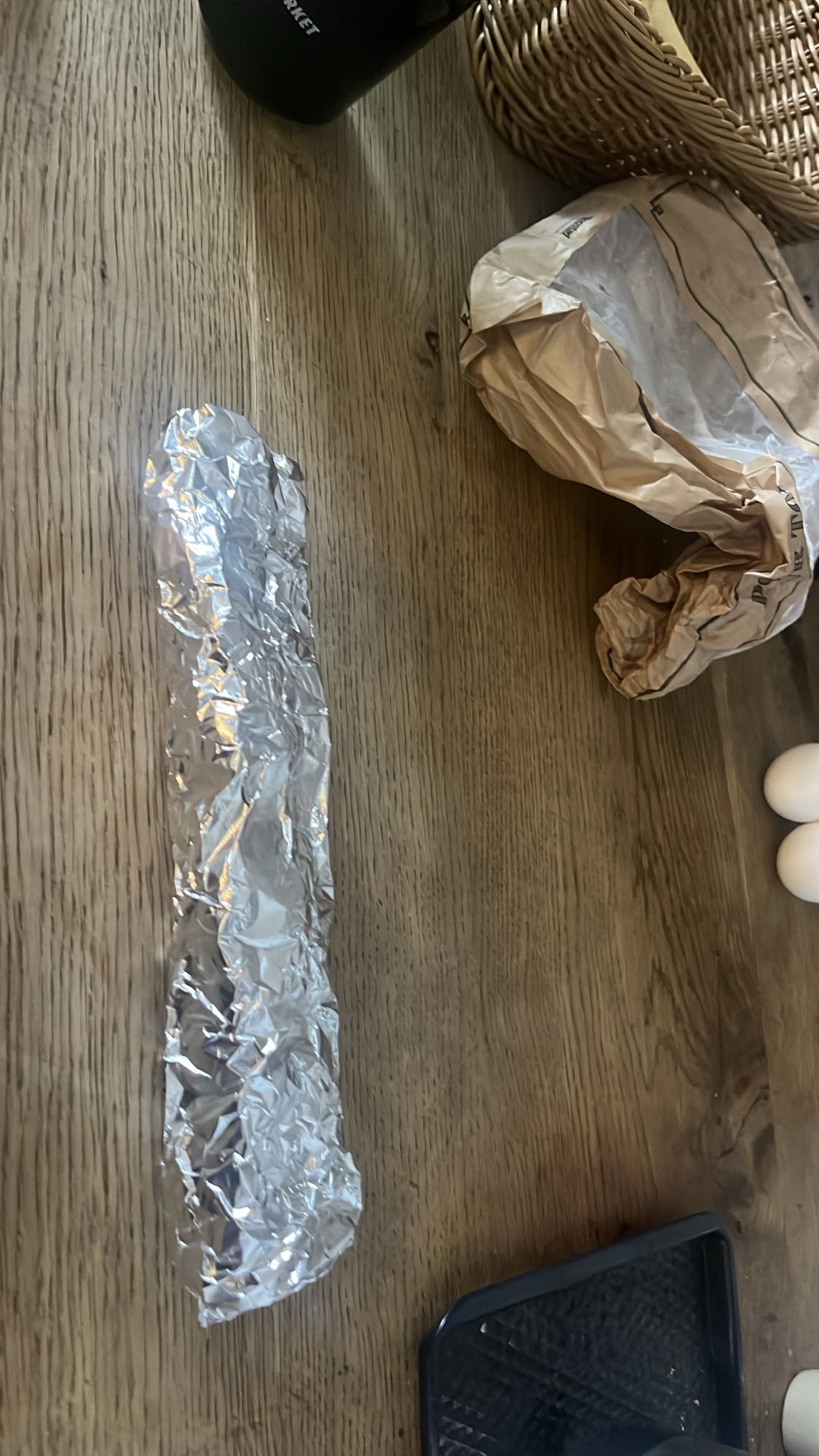 okänd måltid i folie