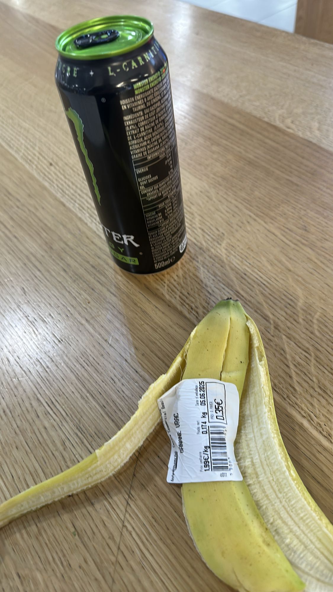 Banane et boisson énergie