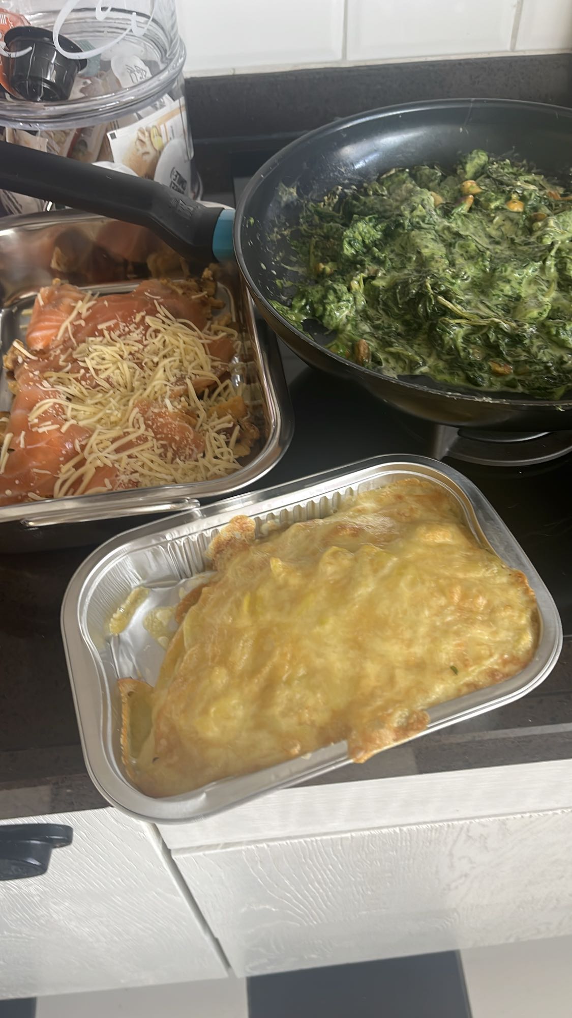 Zalm ovenschotel met spinazie