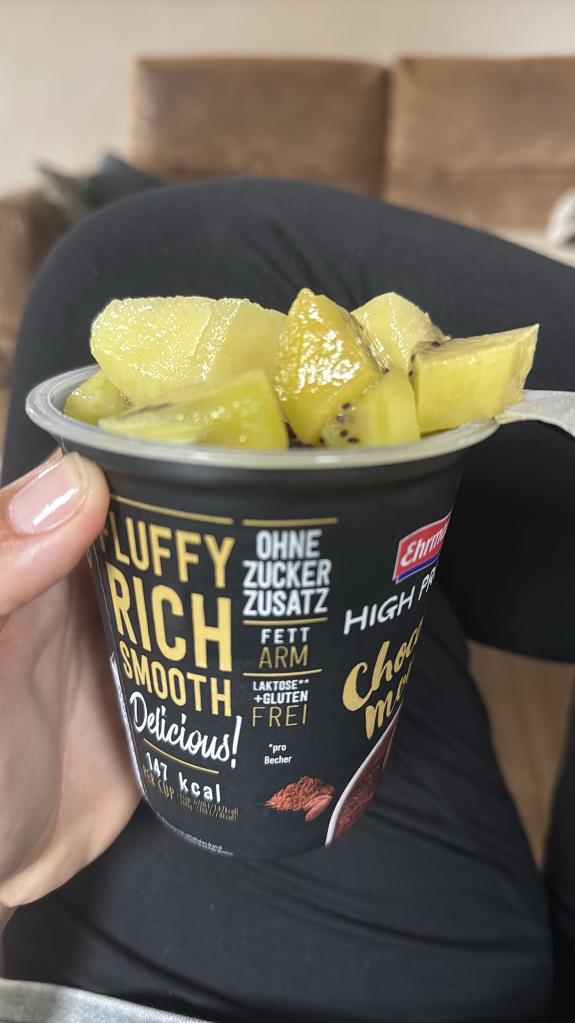 Schoko Mousse mit Kiwi