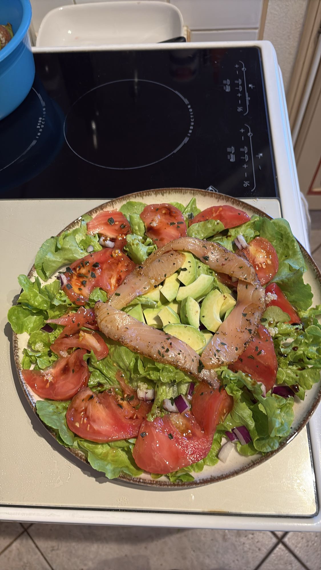 Salade saumon avocat