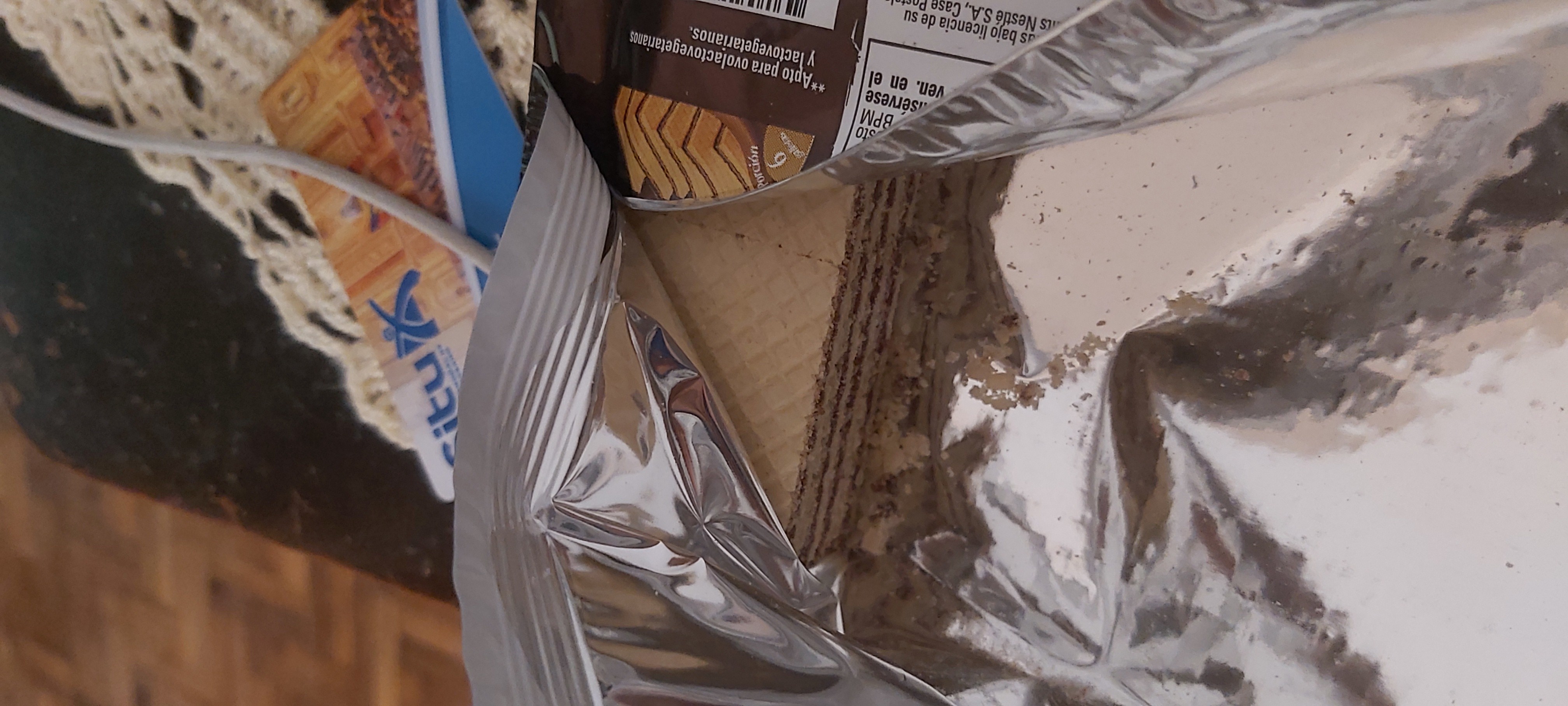 barquillo con chocolate