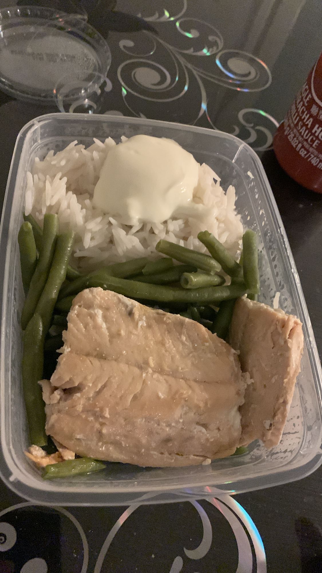 Lax med ris och bönor