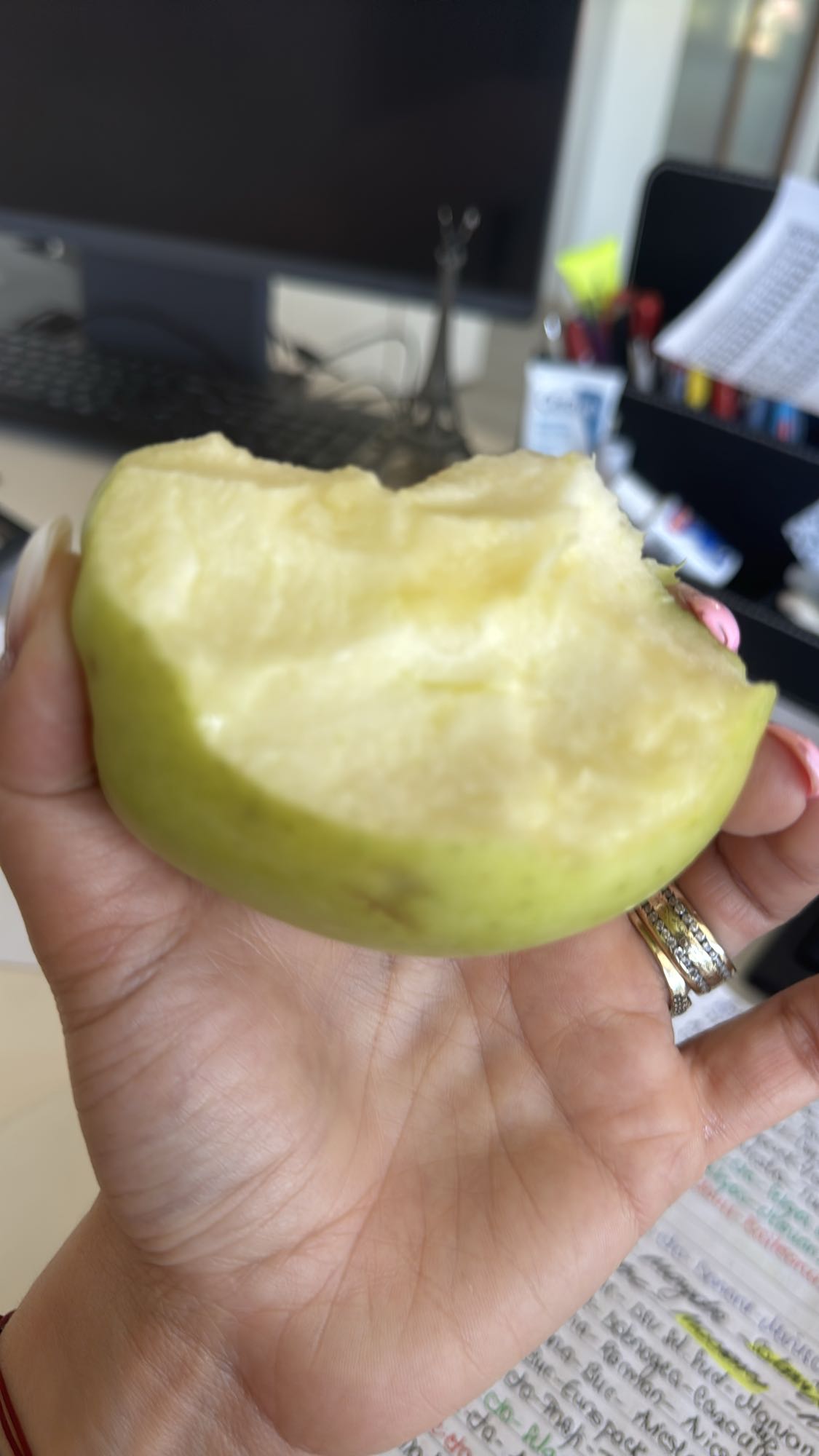 Half Green Apple