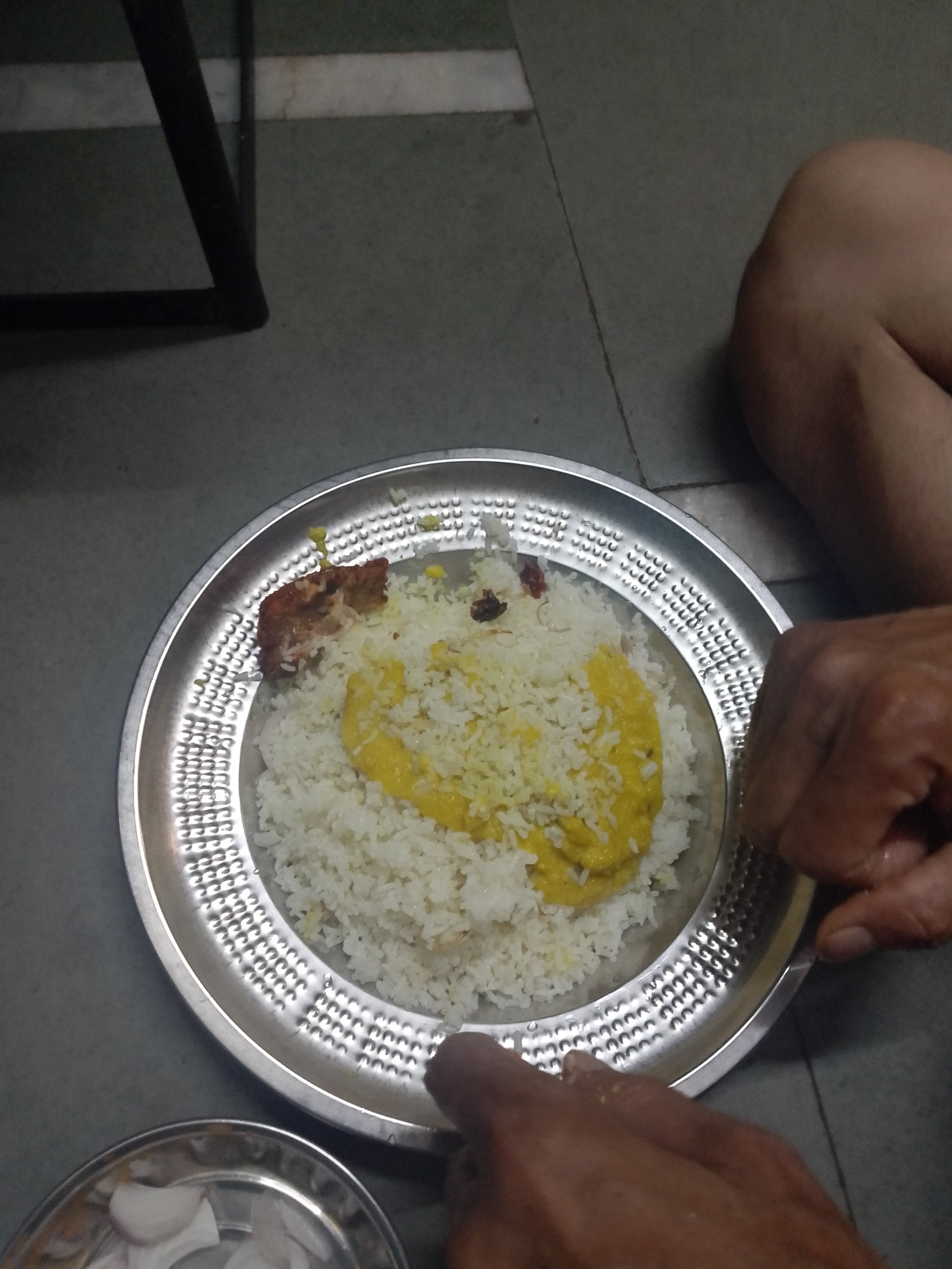 Rice with dal and fish