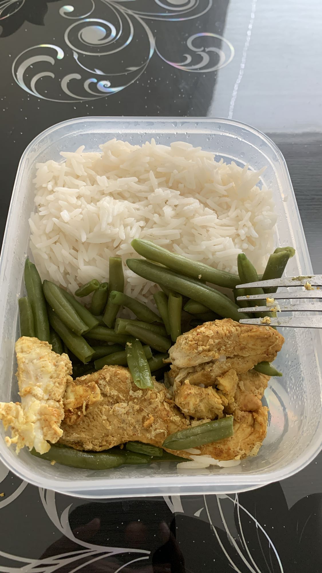 Kyckling, ris och bönor