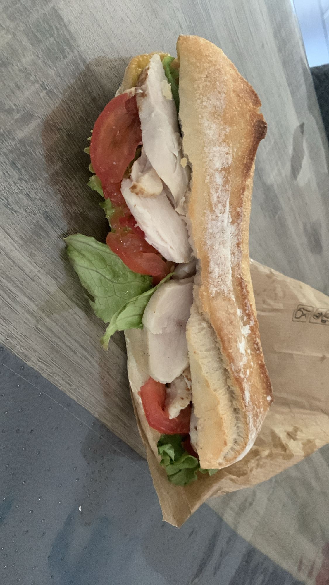 Sandwich poulet baguette