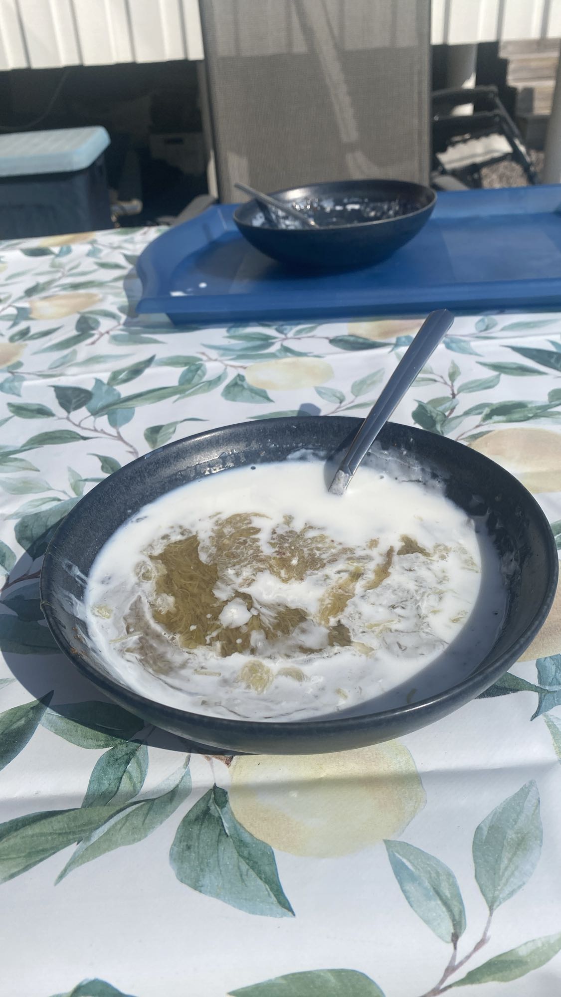 Rabarberkräm med mjölk