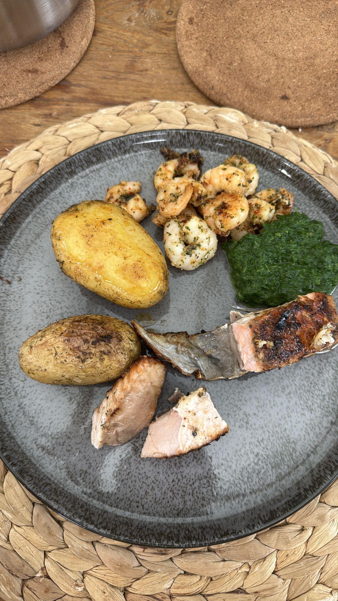 Gegrillter Fisch Teller