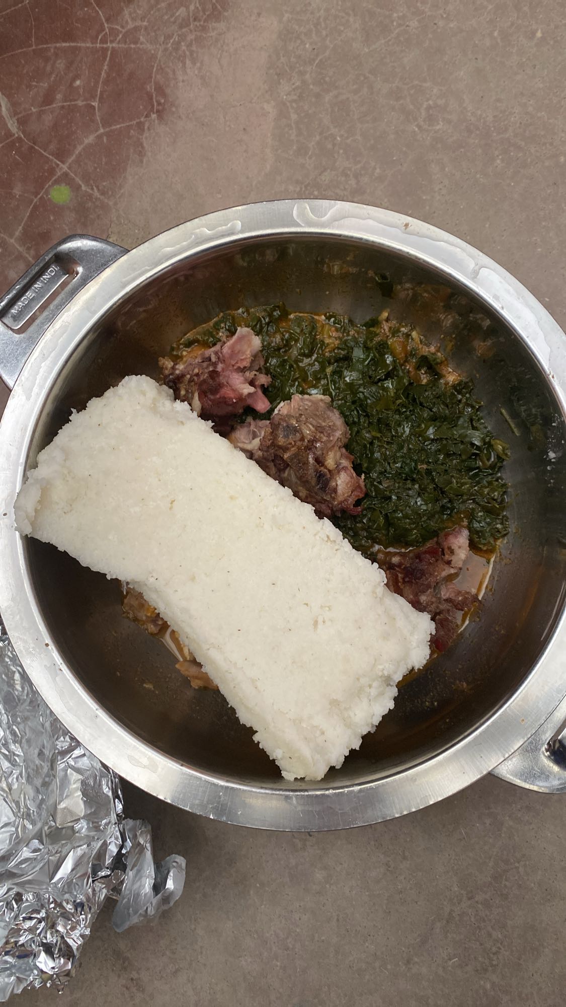 Pounded yam with soup