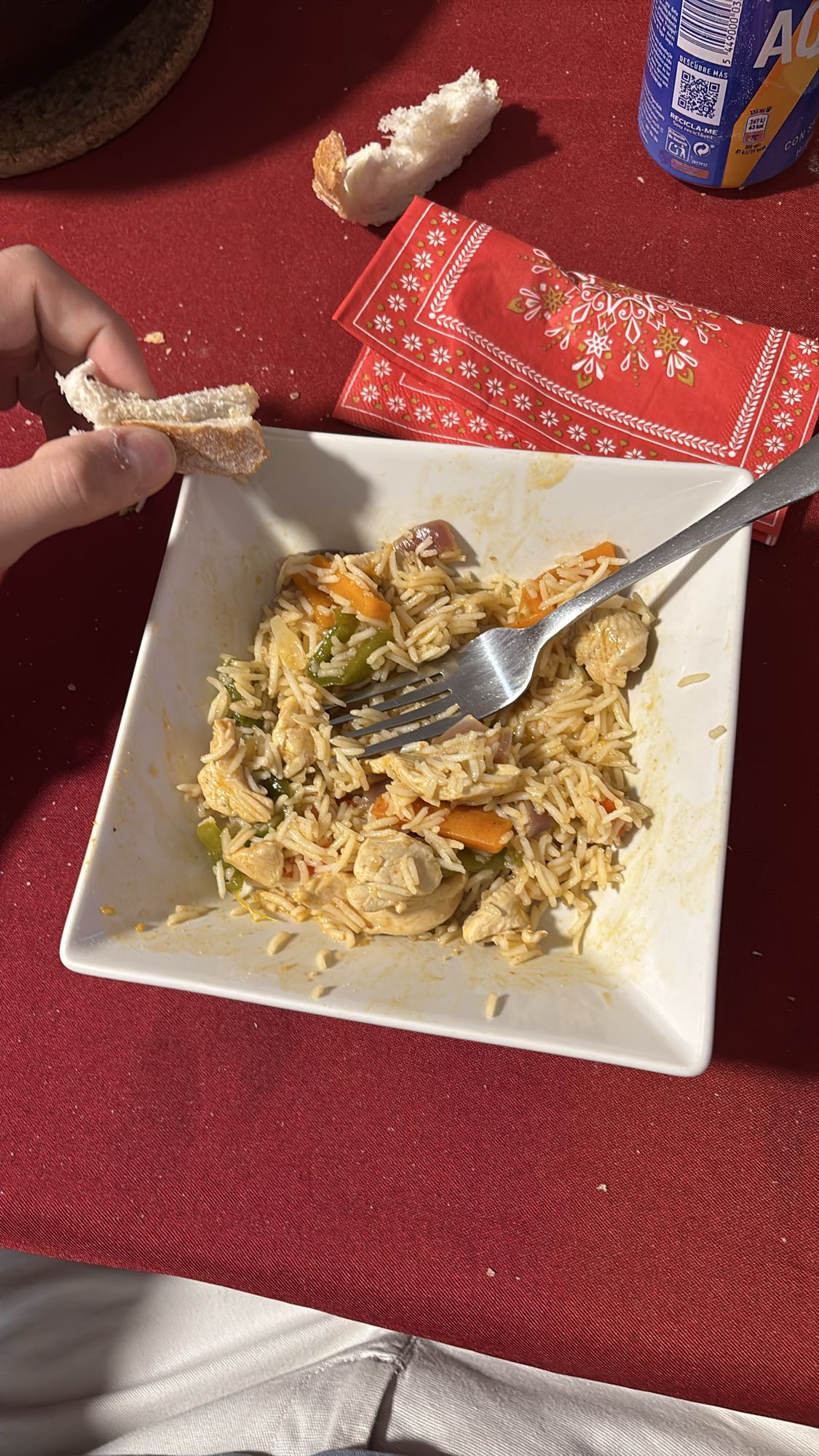 arroz con pollo y verduras