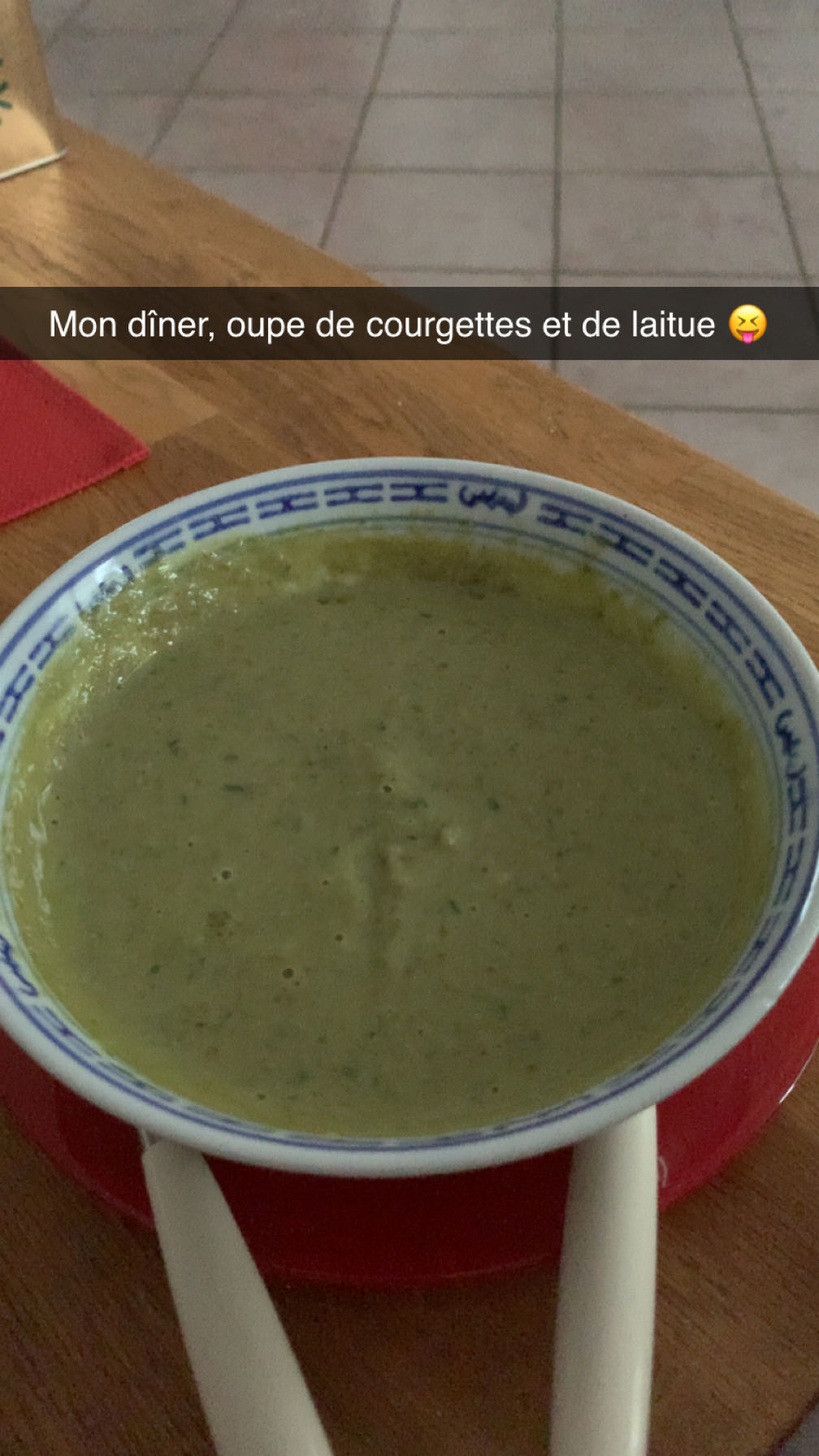 Soupe courgette laitue