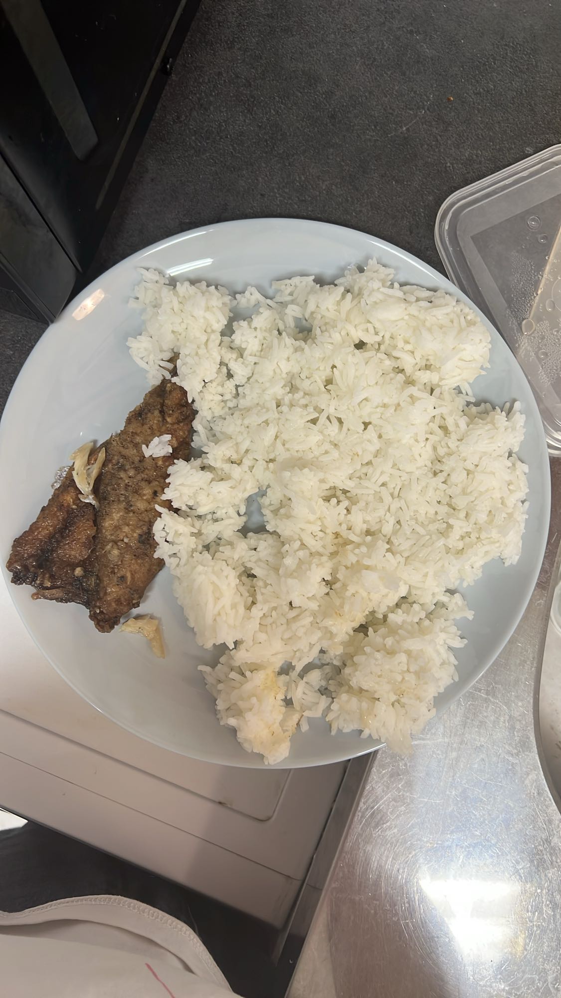 Rice with fried fish