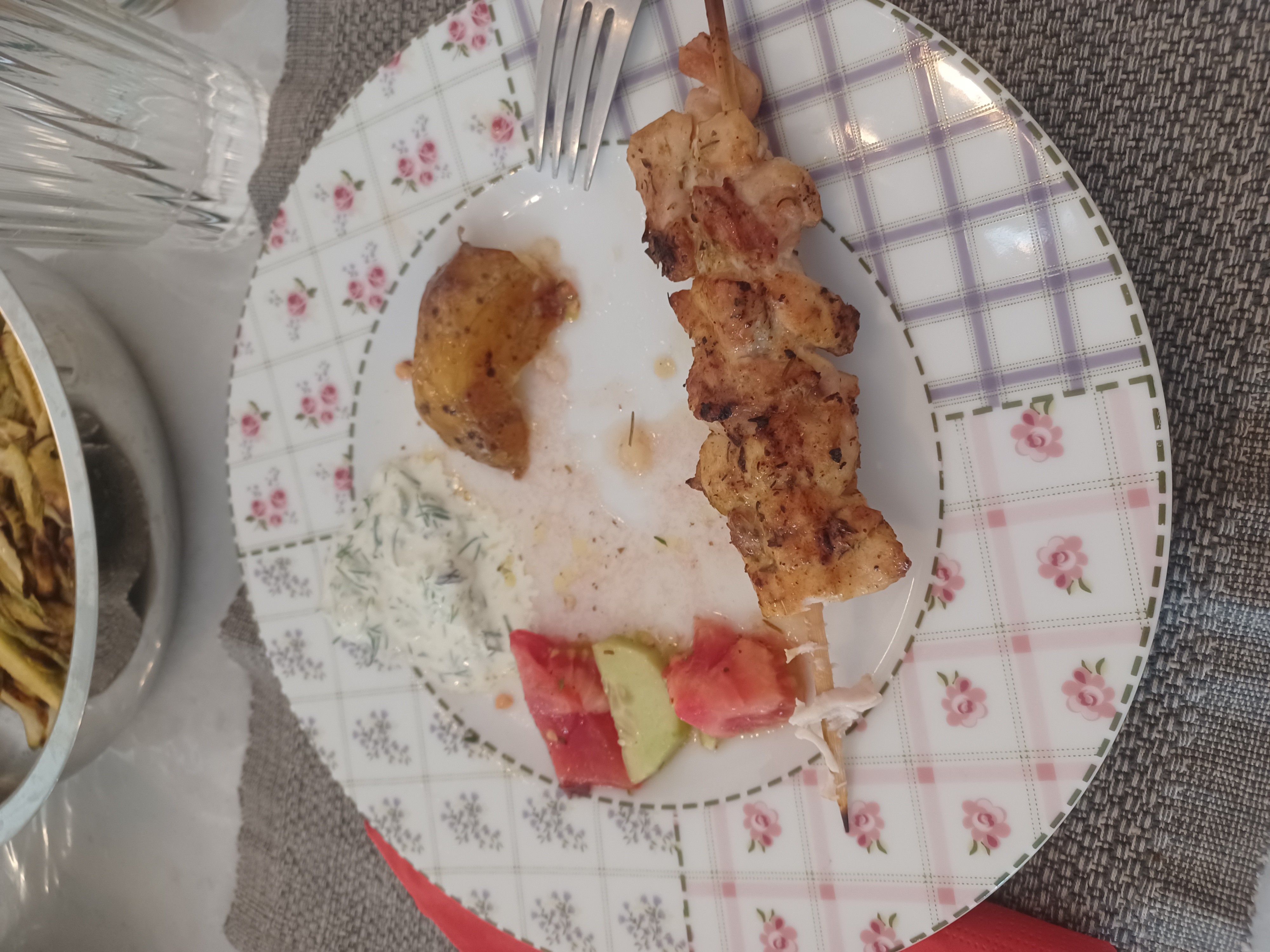 Chicken skewer plate