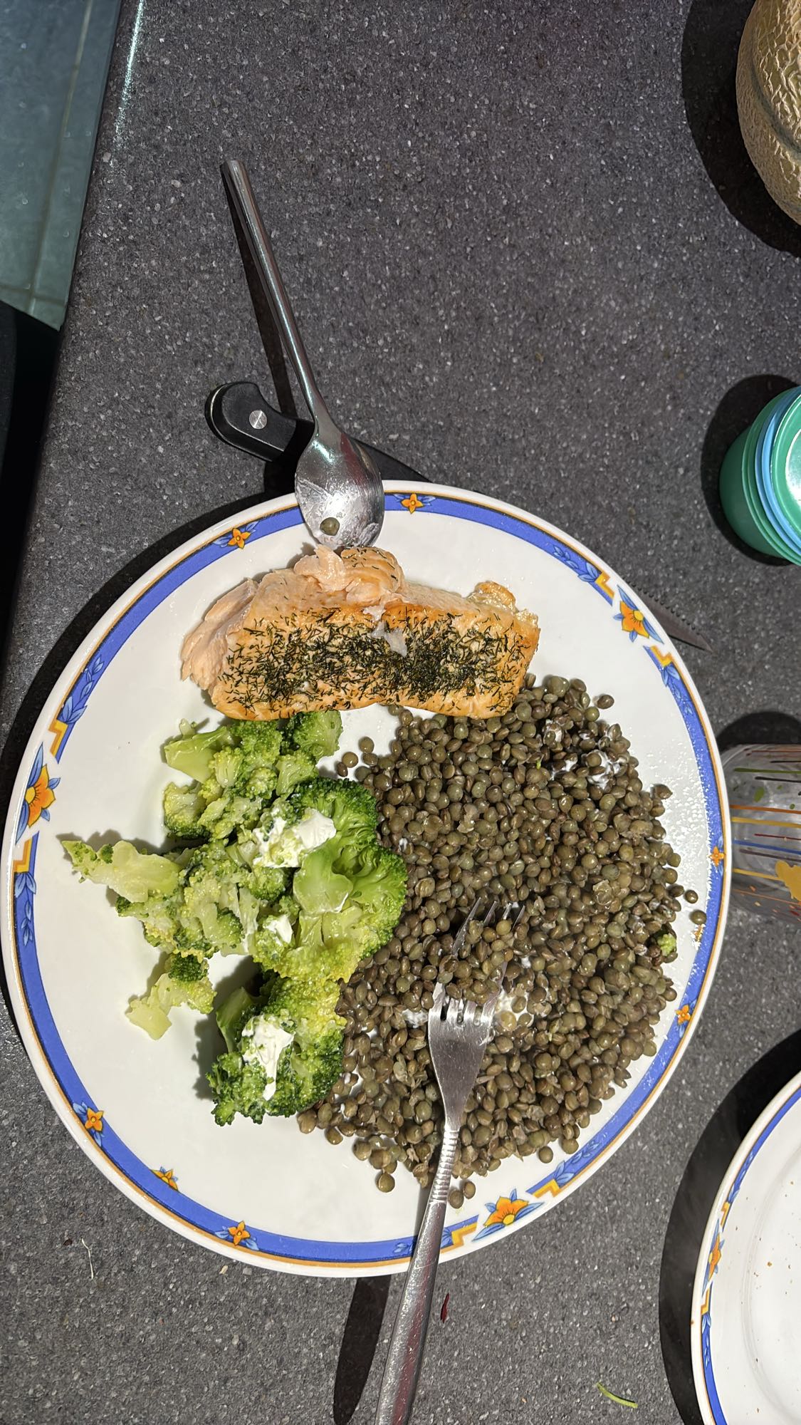 Saumon lentilles brocoli