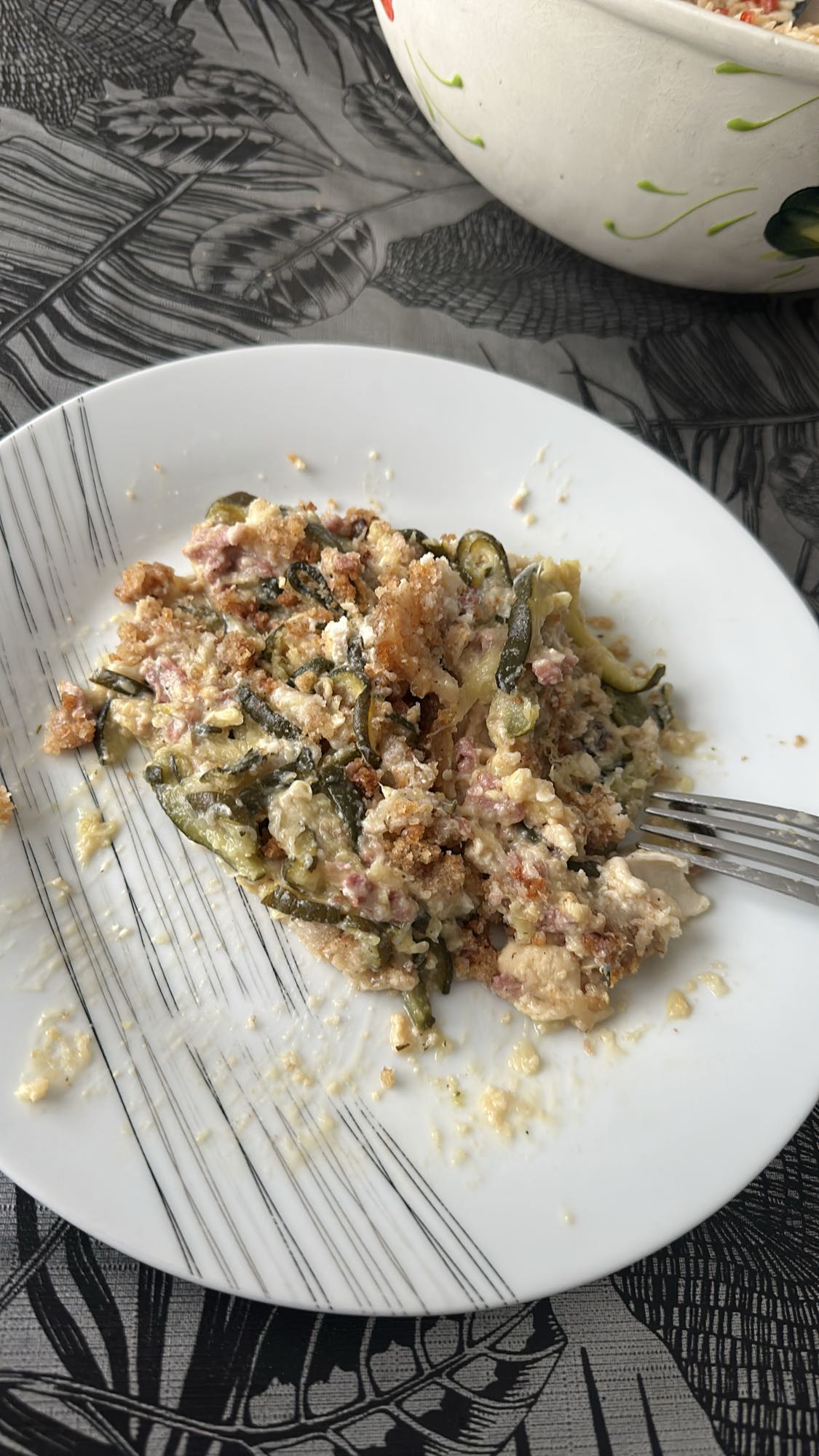 Gratin courgettes jambon