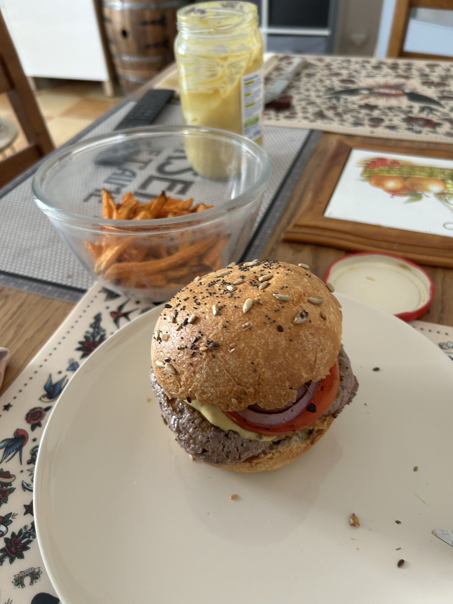 Burger maison et frites