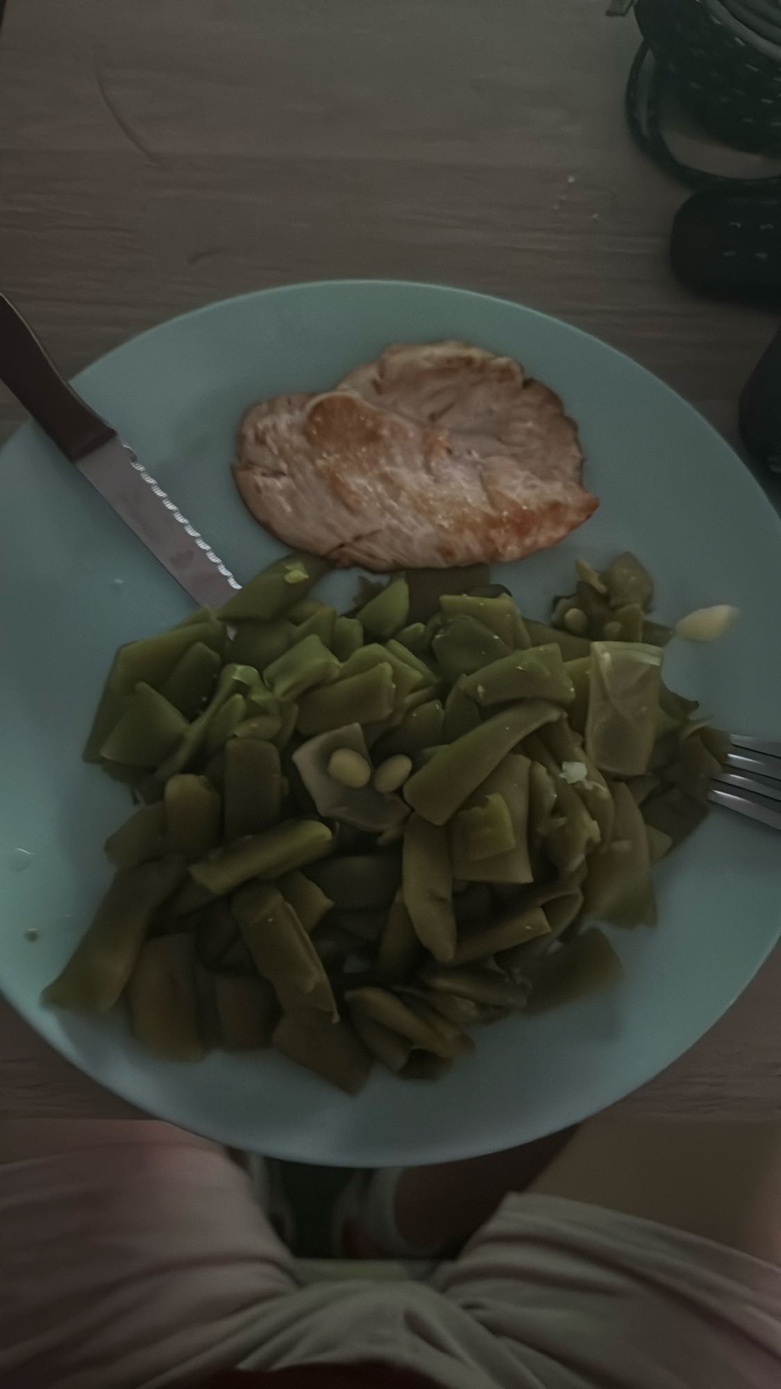 Pollo con judías verdes