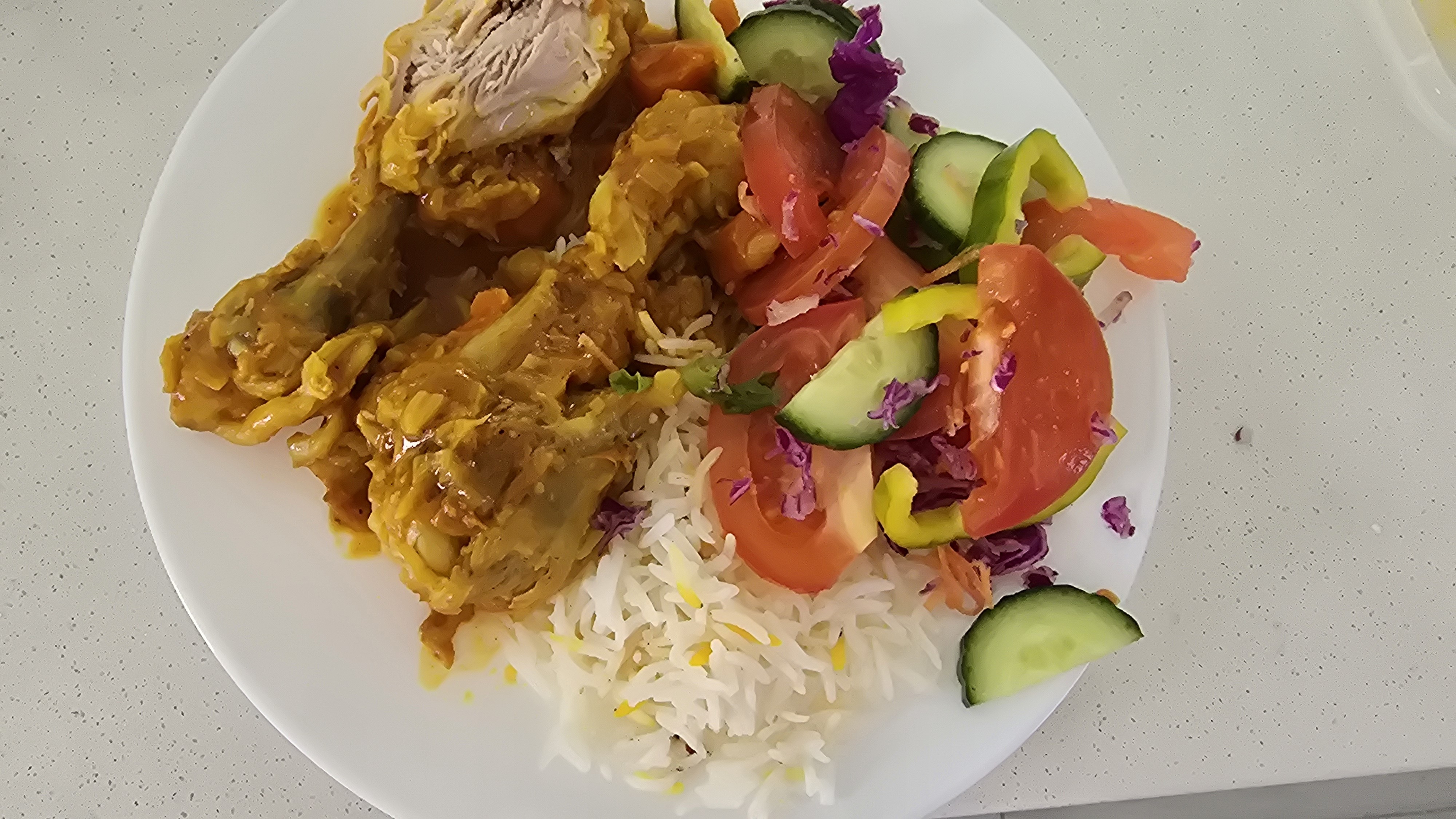 Chicken rice with salad