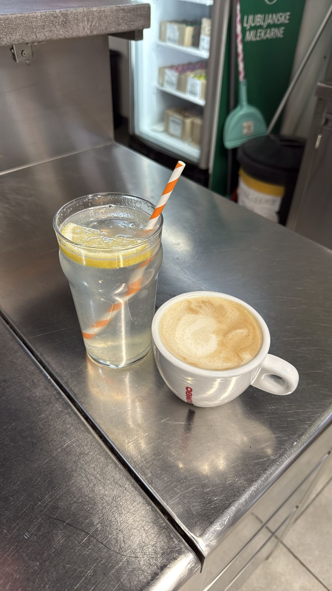 Coffee and lemon water