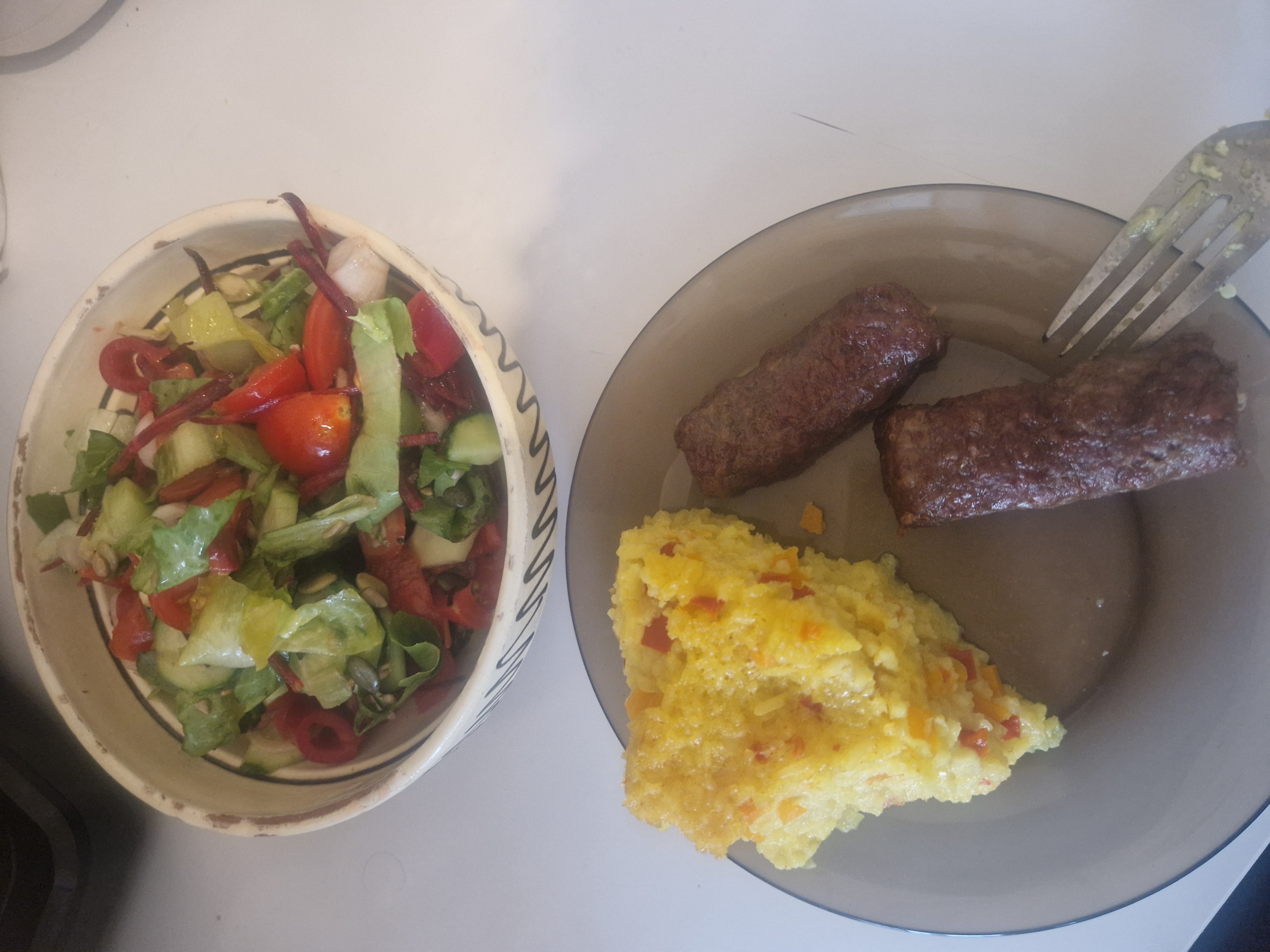 Grilled Meat with Salad