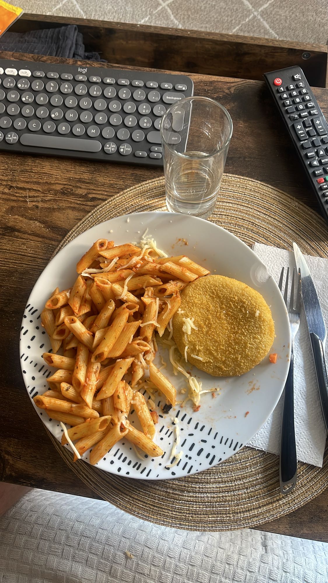 Pâtes sauce tomate et galette