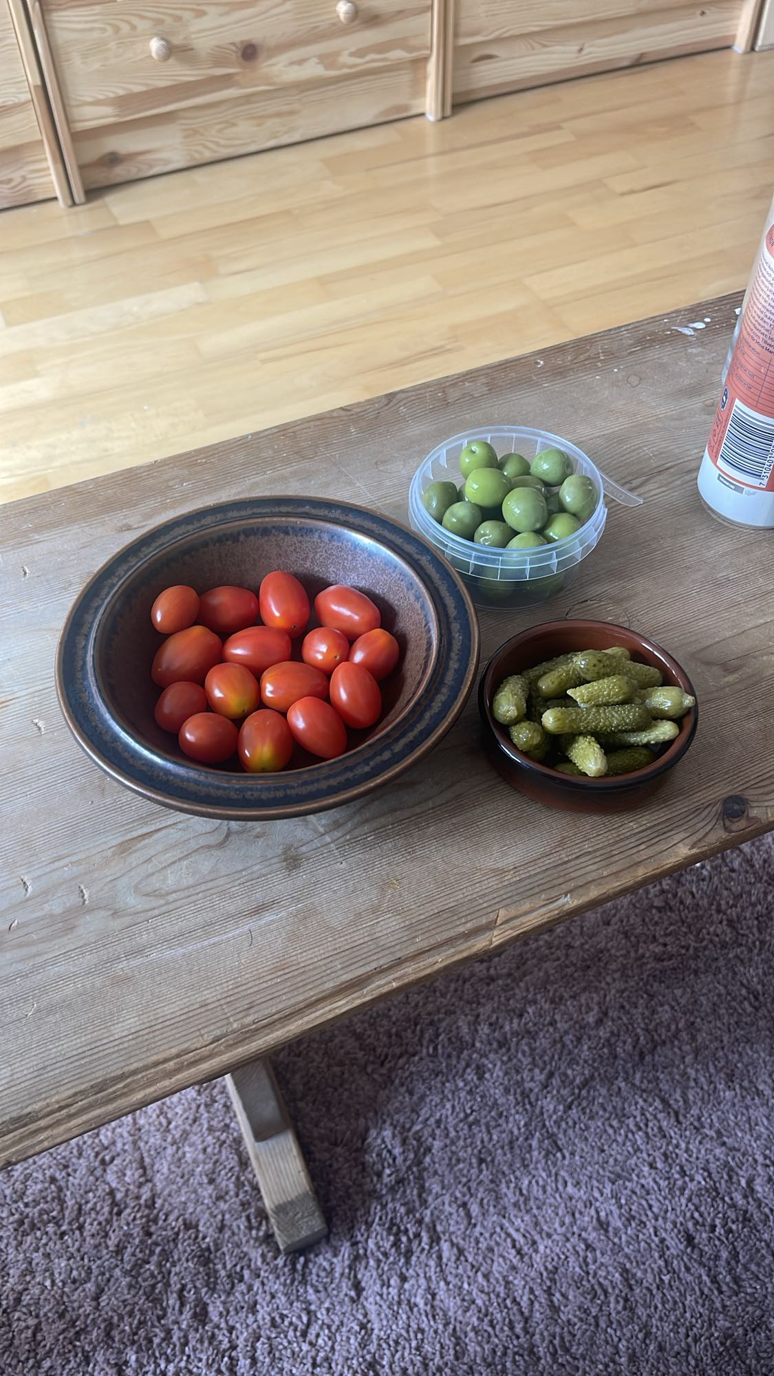 Tomater, oliver & pickles