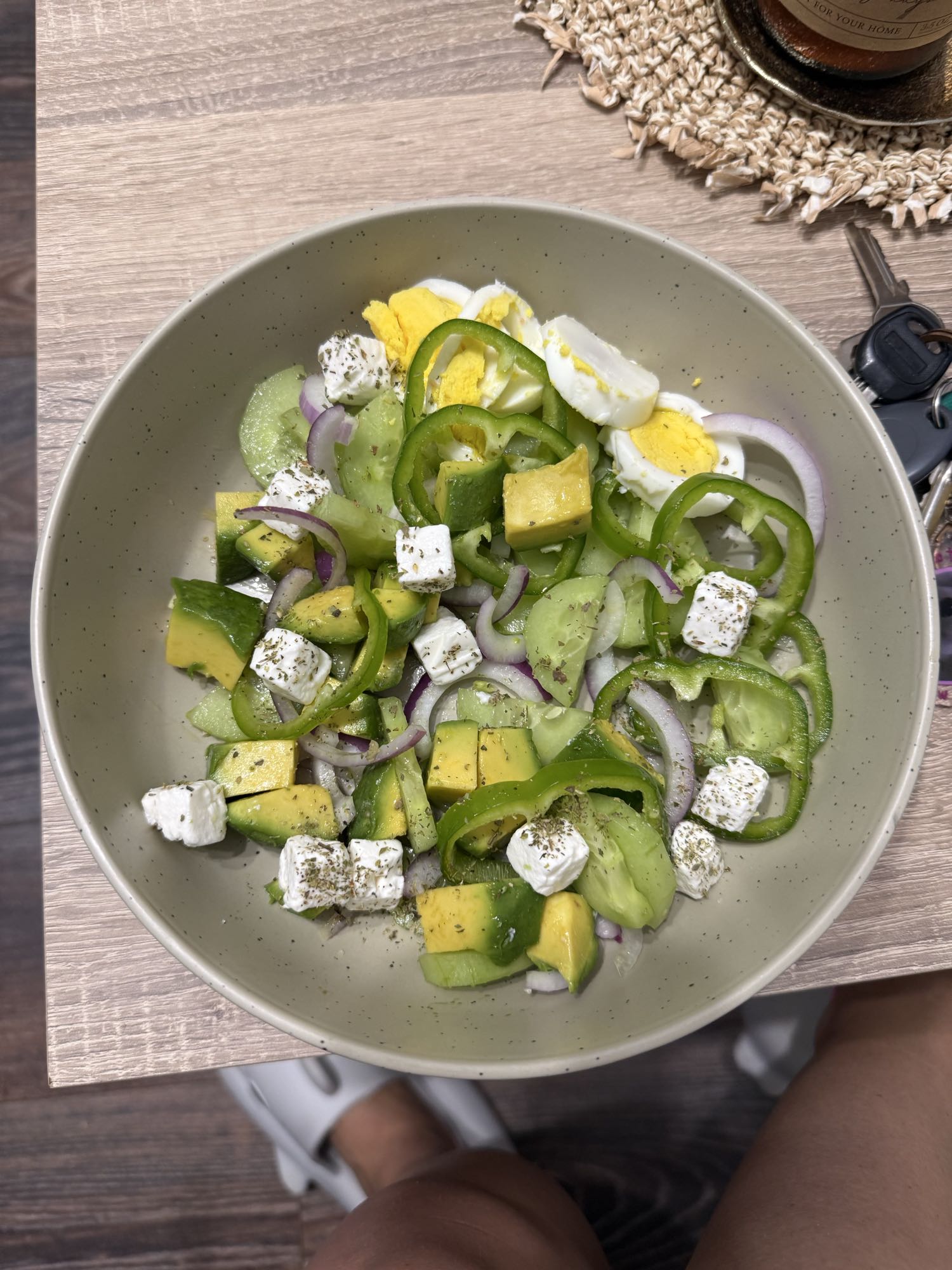 Egg Avocado Feta Salad
