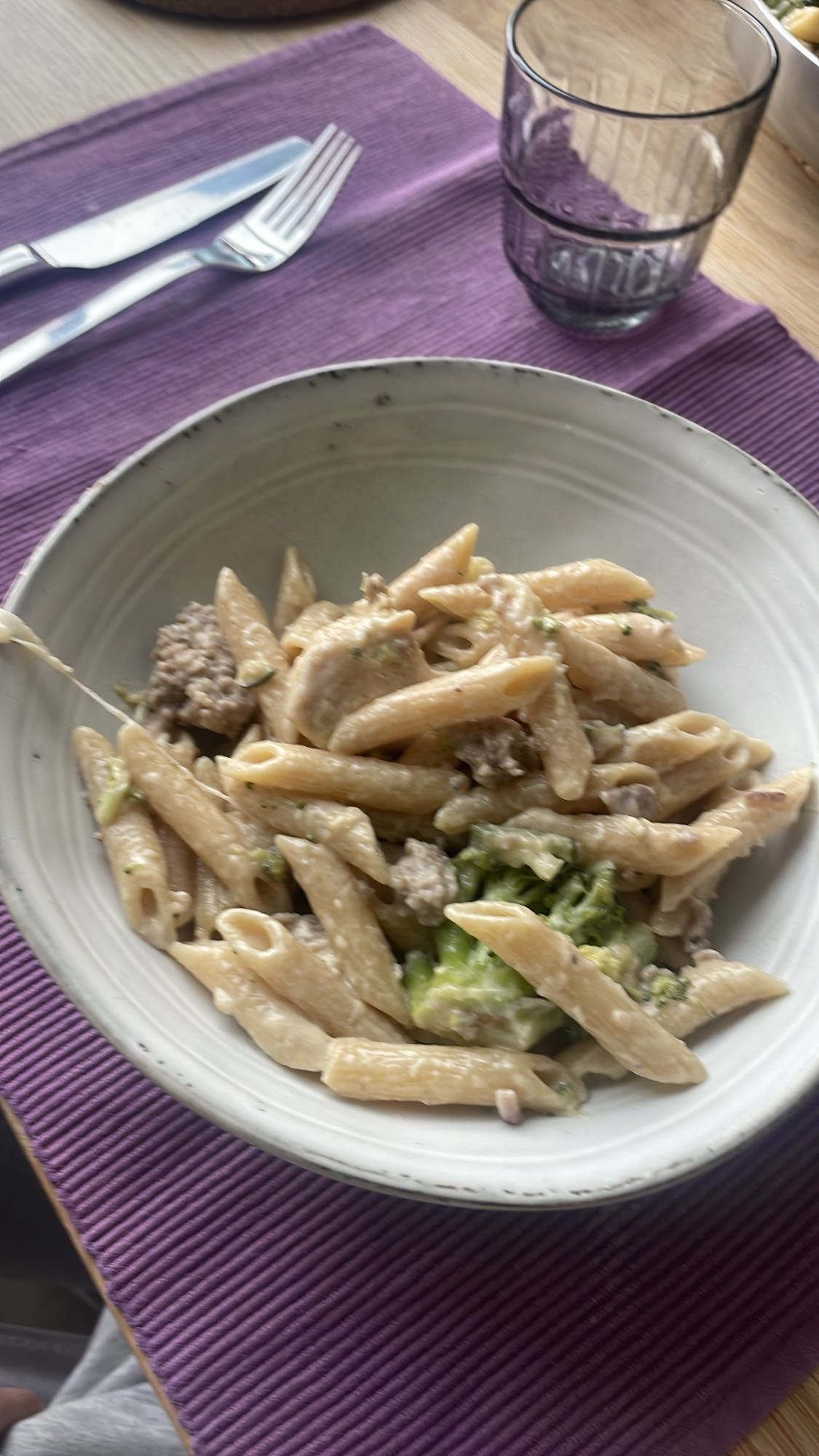 Romige pasta met kip