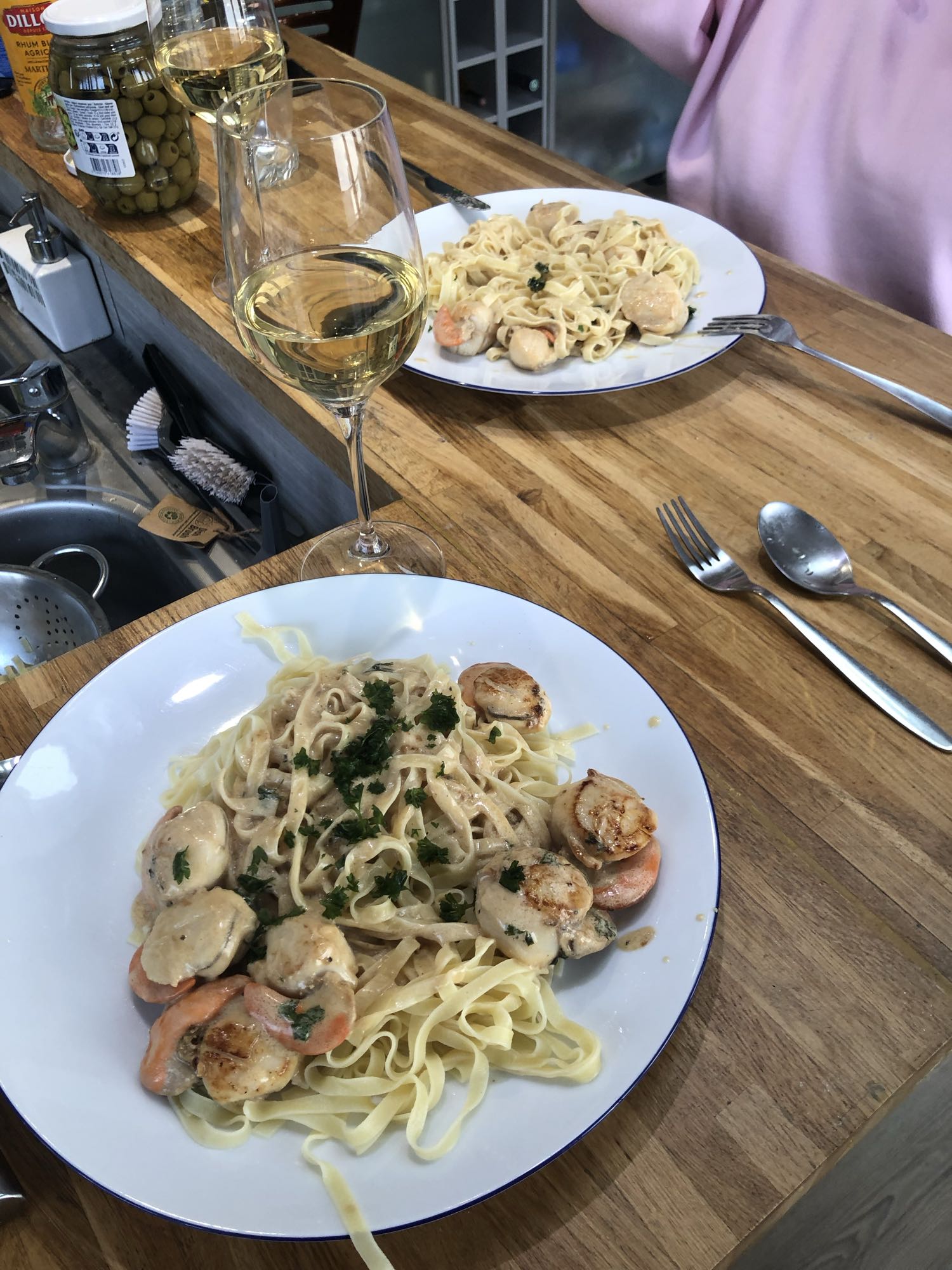 Pâtes aux pétoncles