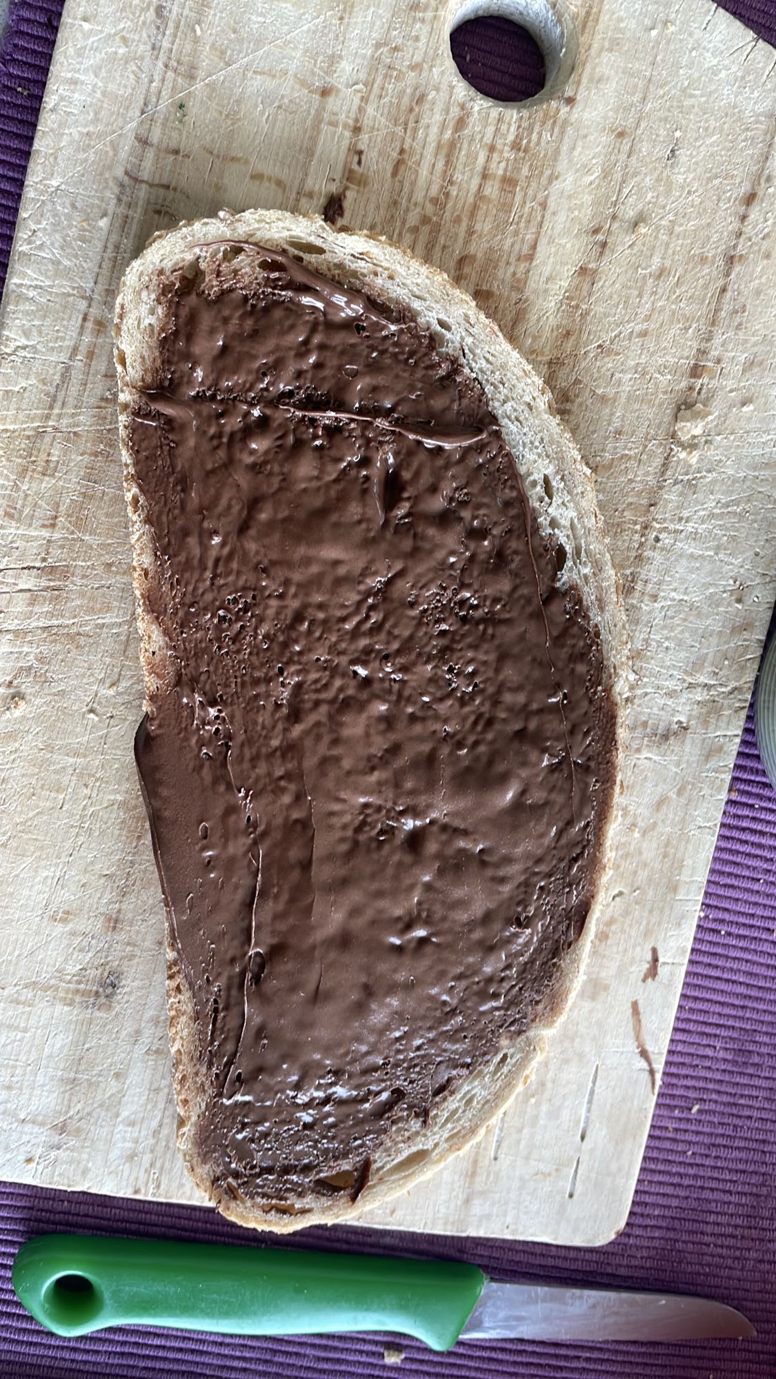 Boterham met chocopasta