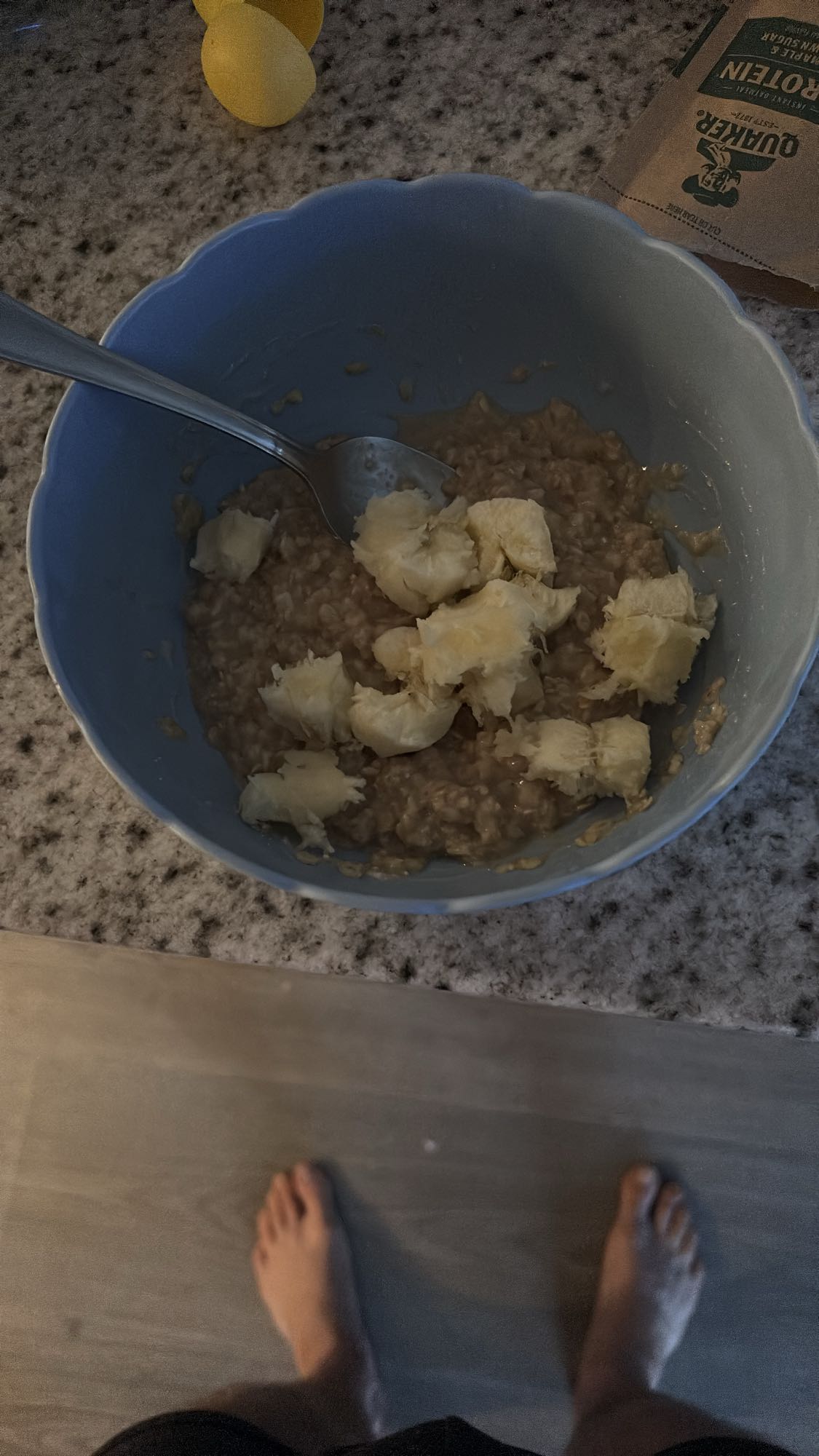 Gruau protéines avec une demi banane