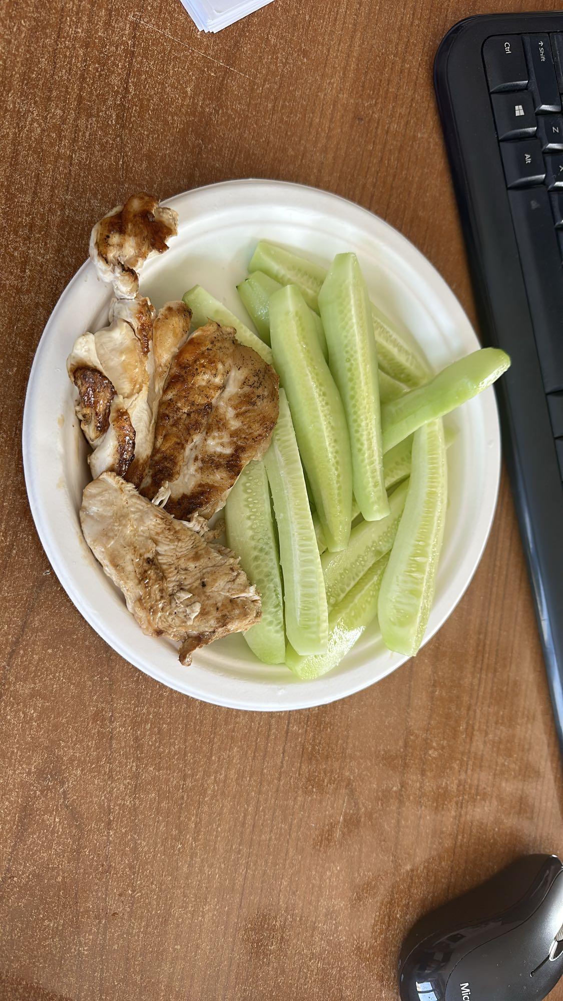 Chicken and cucumber plate