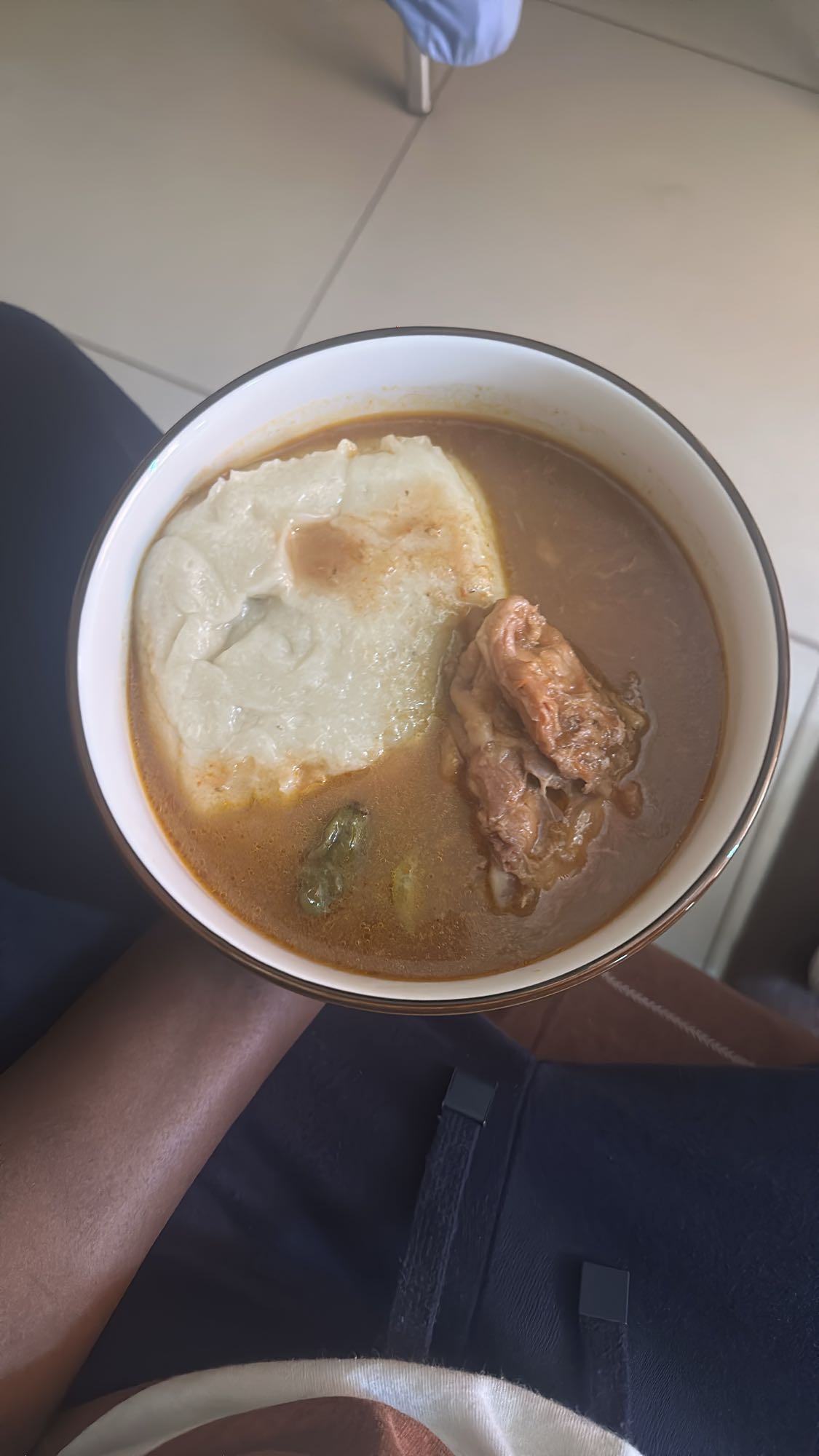 Pounded yam with soup