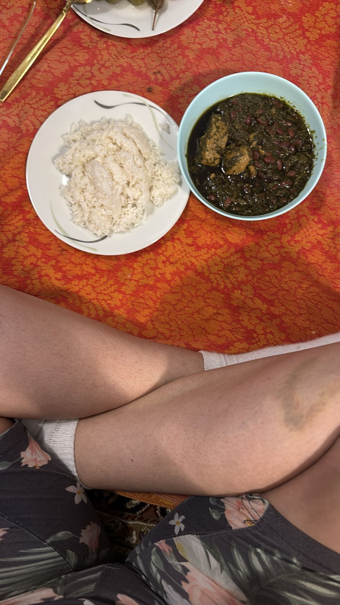 Rice with Ghormeh Sabzi