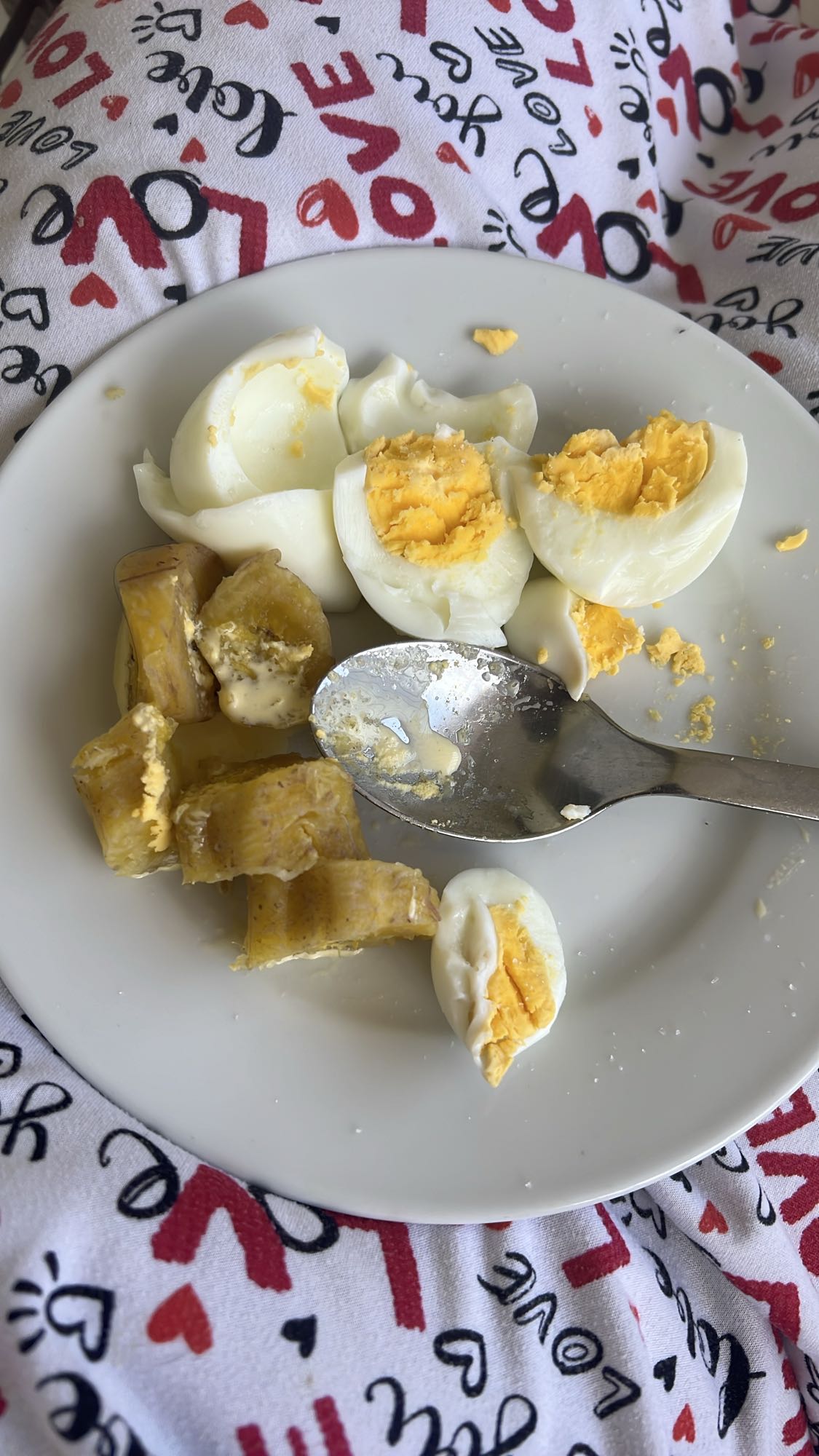 Huevos con plátano