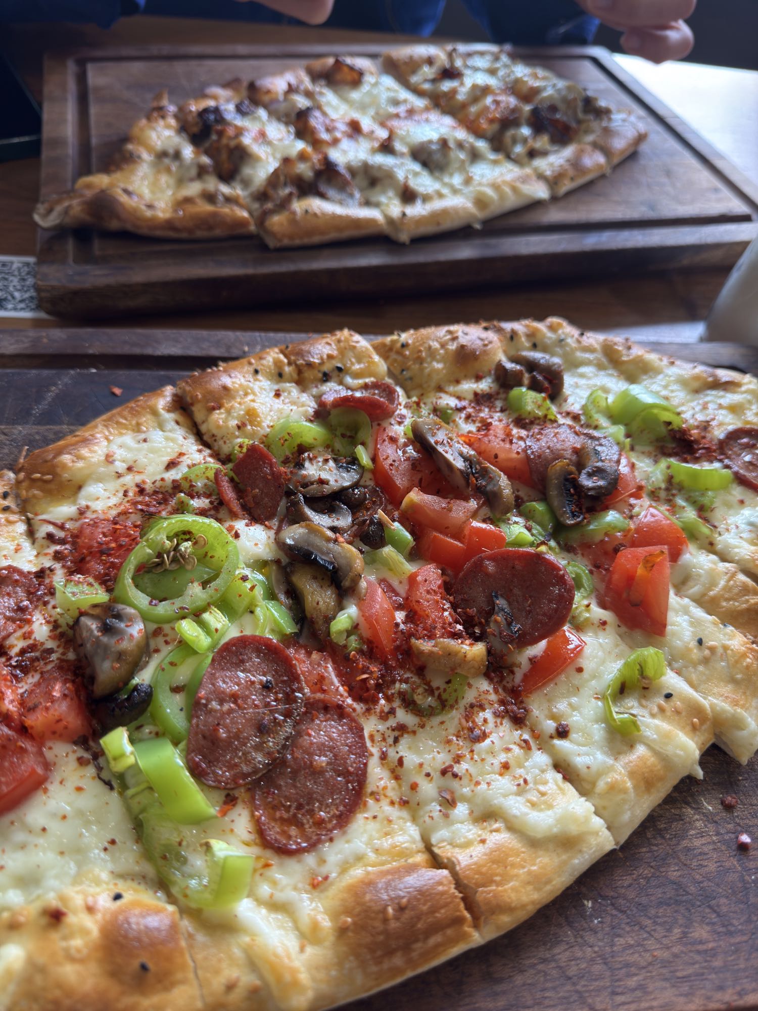 Vegetable Pepperoni Pizza