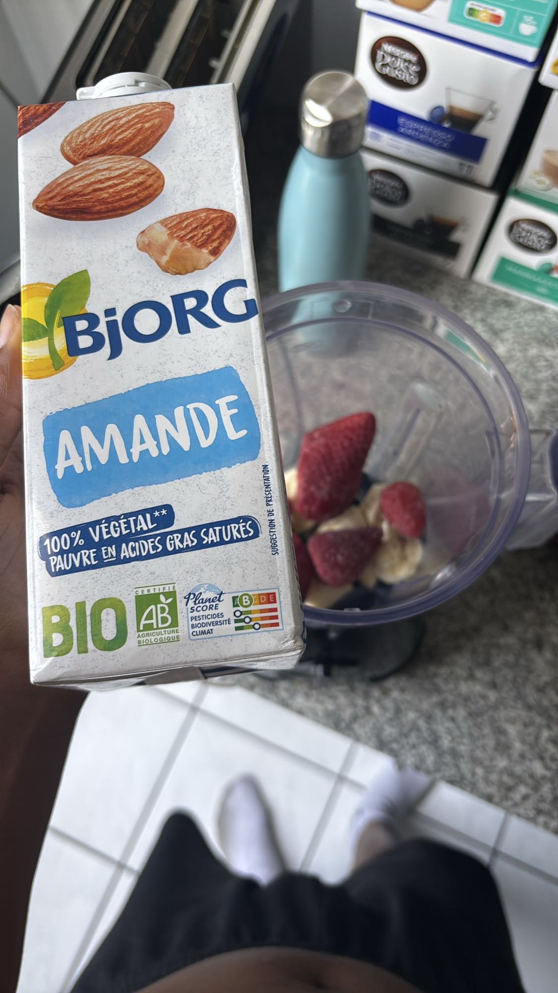 Smoothie fraise banane amande