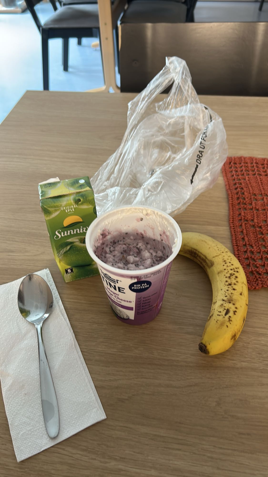 творог с бананом и соком