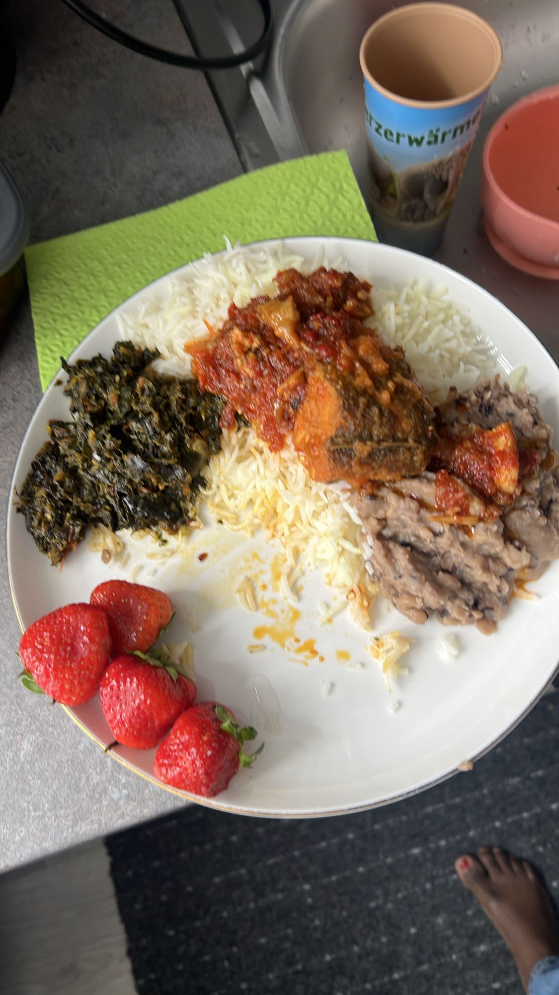 Rice with fish & beans