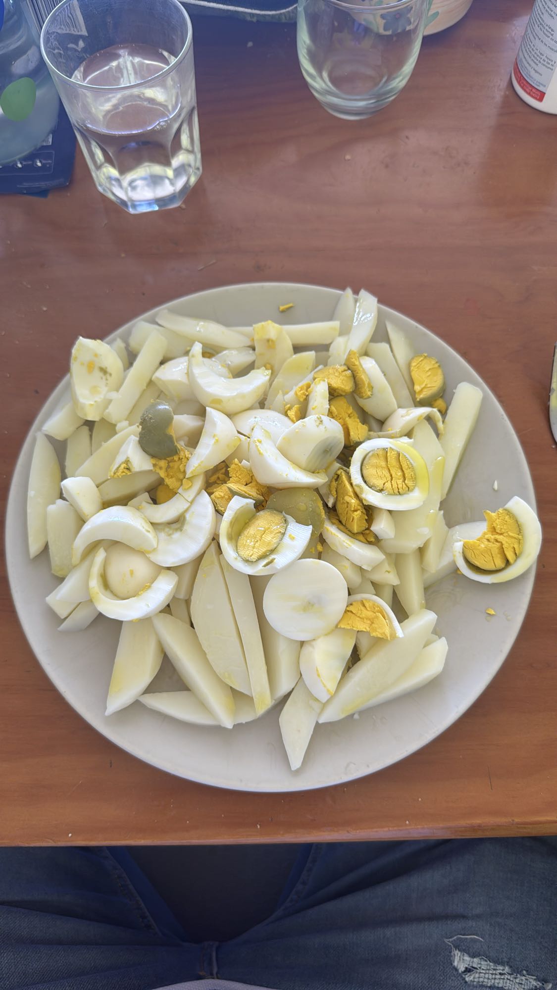 huevos con papas cocidas