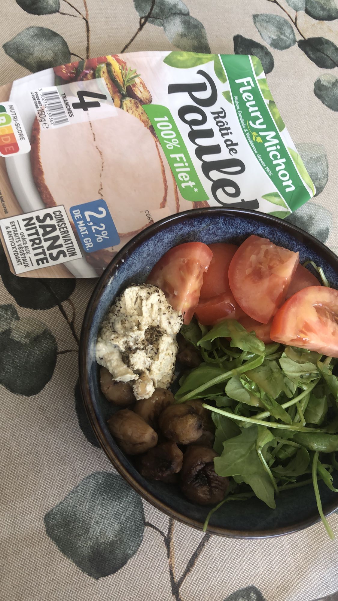 Salade poulet ricotta