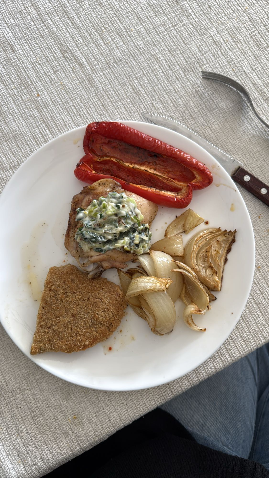 Pollo con verduras asadas
