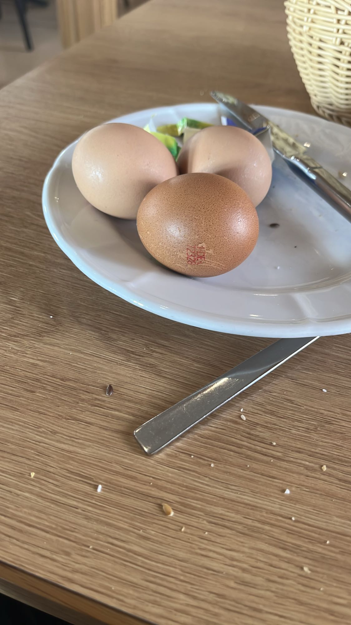 Gekochte Eier Teller