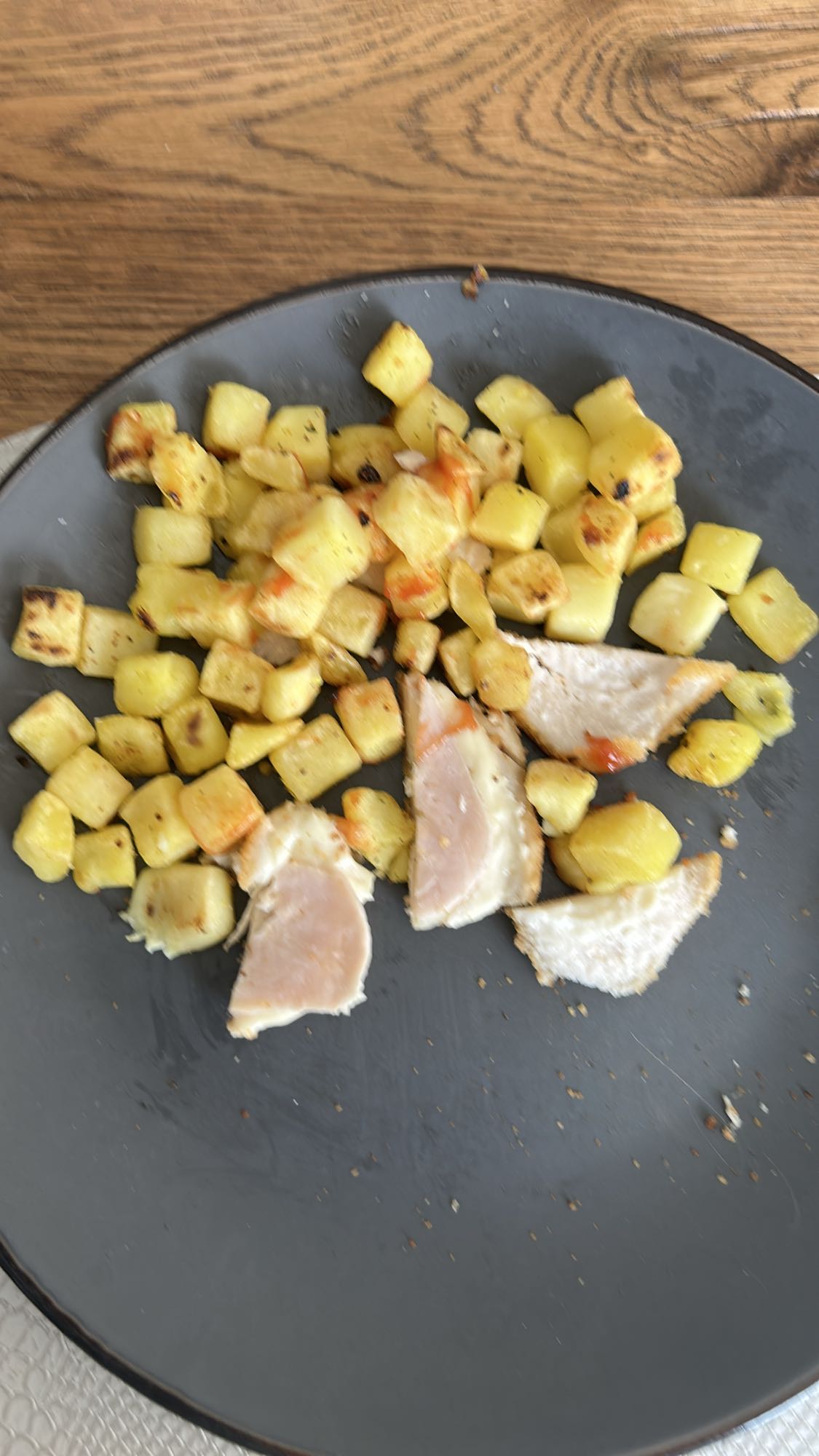 Kip met gebakken aardappel