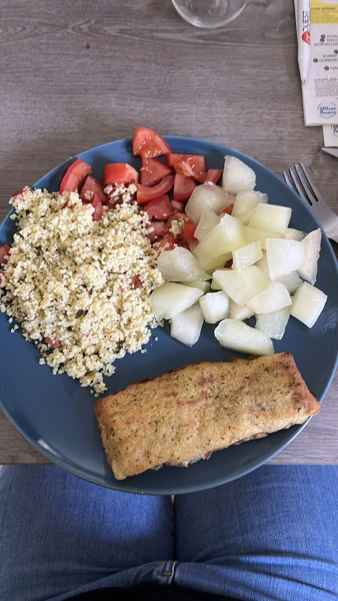 Assiette couscous et légumes