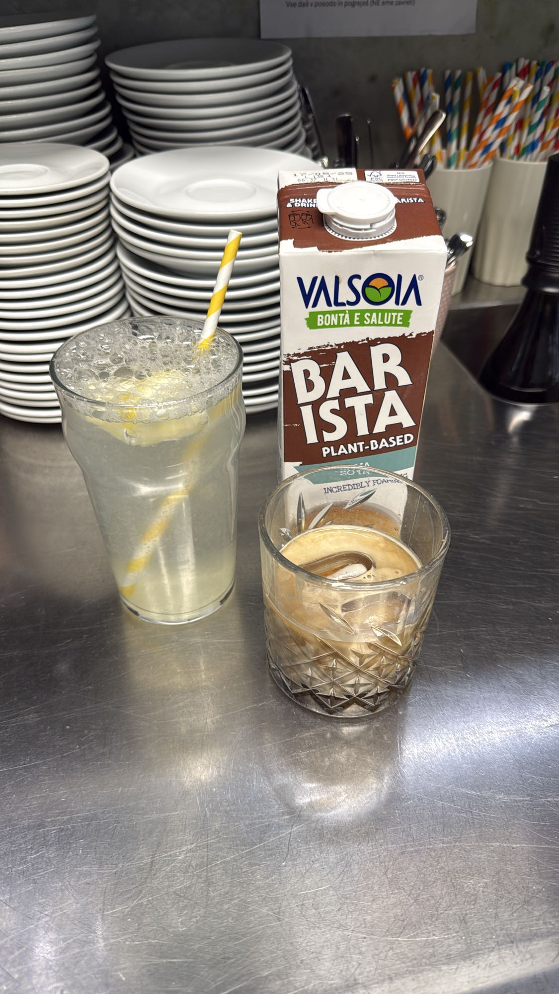 Iced Coffee & Lemon Soda